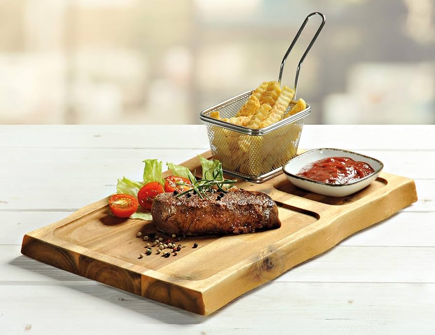 Premium Acacia Wood Serving Board for Cheese, Charcuterie & Appetizers – Elegant Kitchen & Dining Entertaining Platter