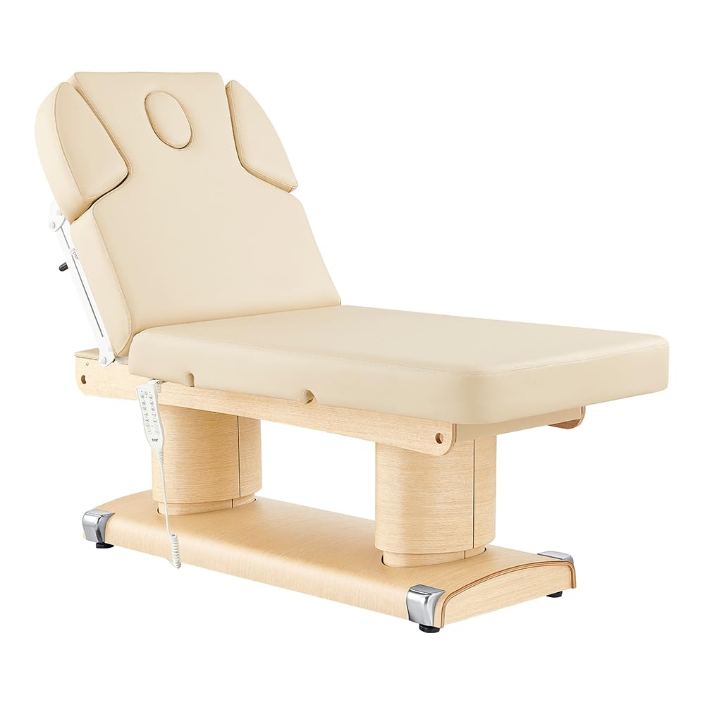 Luxury Electric Medical Spa Massage Bed with Extra Thick Padding - Full Electrical Adjustable Beauty Treatment Table for Facial, Body Care & Wellness (Perfect for Spas, Salons & Home Use)
