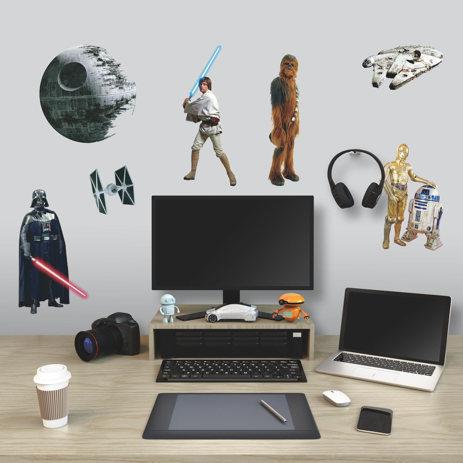 Star Wars Classic Peel and Stick Wall Decals - RoomMates RMK1586SCS - Easy DIY Wall Stickers for Kids Bedroom, Nursery, Game Room & Home Decor