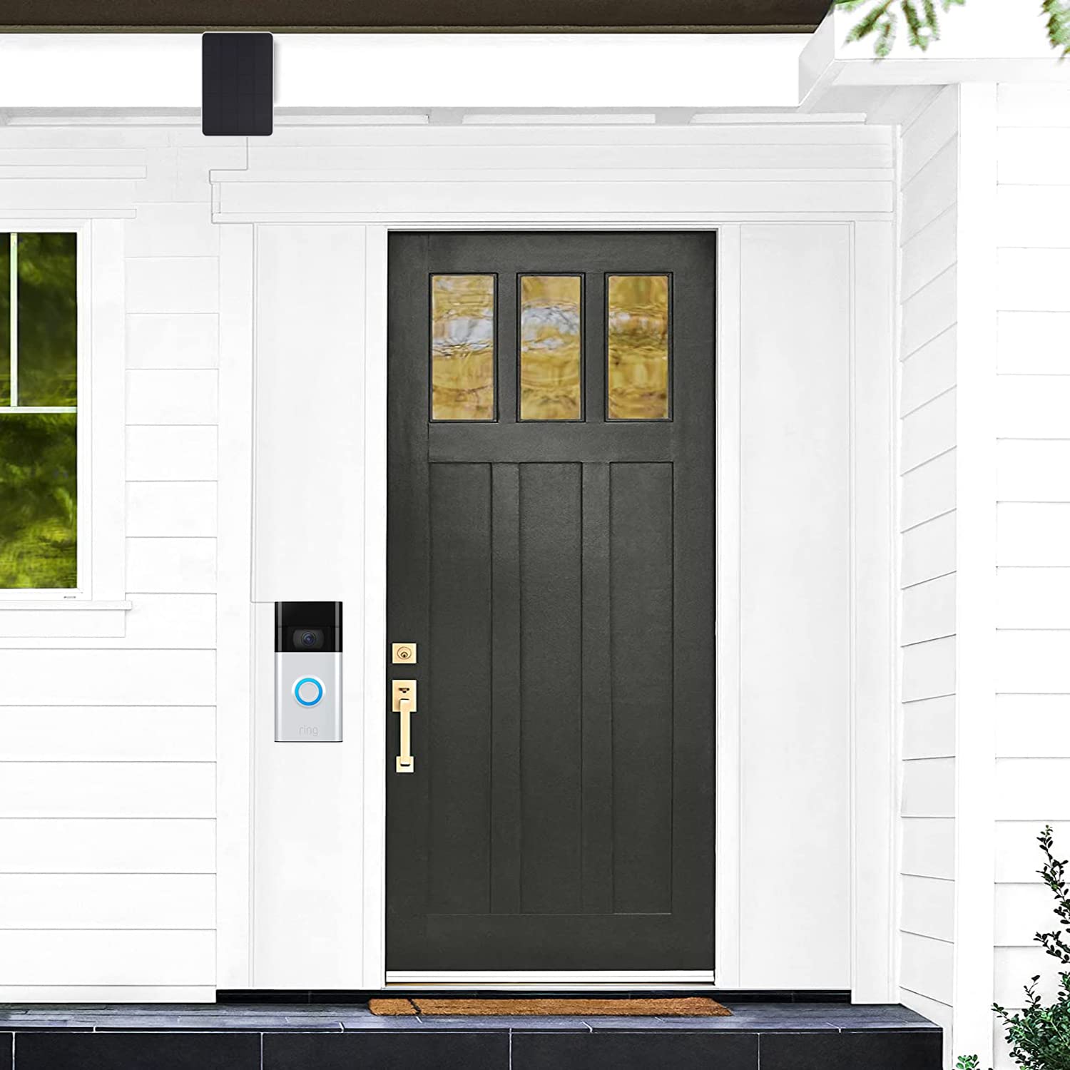 4W Solar Panel for Ring Video Doorbell 3+ - Weatherproof Outdoor Charging Solution for Continuous Power Supply - Perfect for Home Security & Smart Doorbell Systems