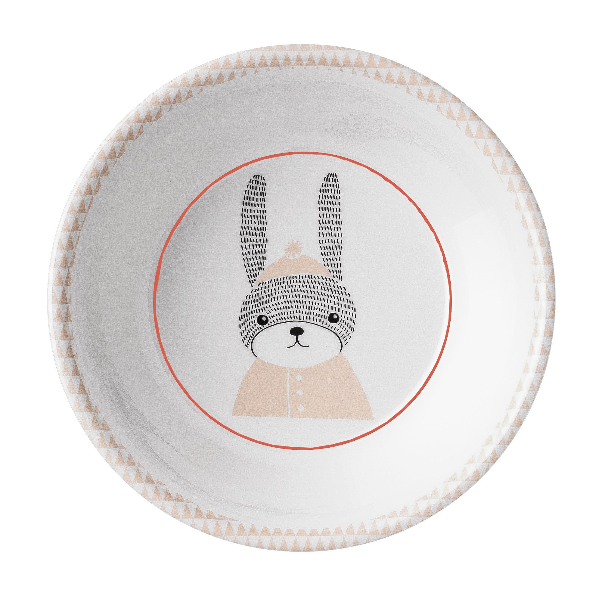 Bloomingville Sophia Rabbit White and Nude Melamine Plate - Durable and Stylish Dinnerware for Kids, Perfect for Birthday Parties, Easter Celebrations, and Everyday Use