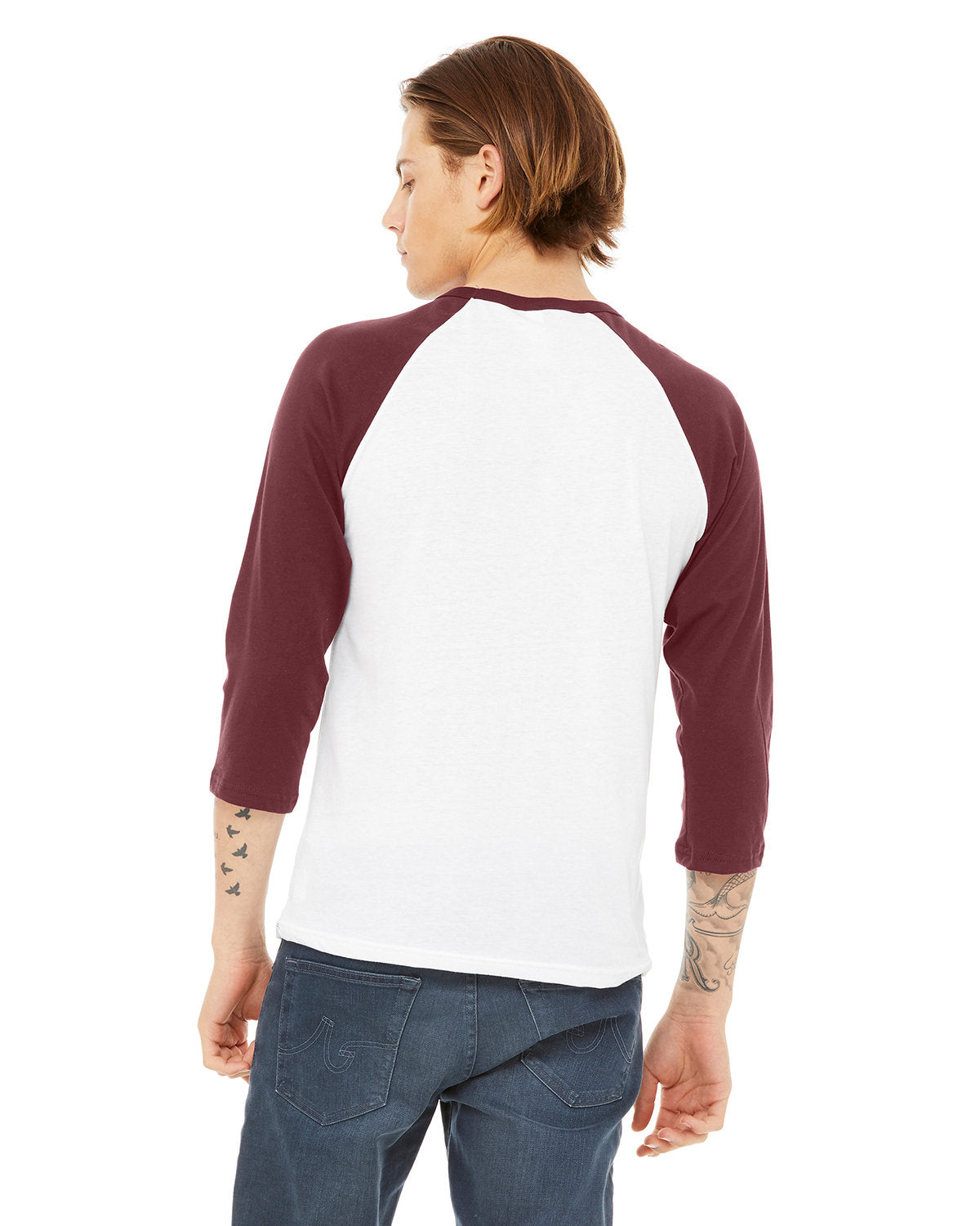 Bella + Canvas 3200 Unisex 3/4 Sleeve Baseball Tee - Soft Cotton Jersey Shirt for Men & Women - Perfect for Casual Wear, Sports & Team Uniforms