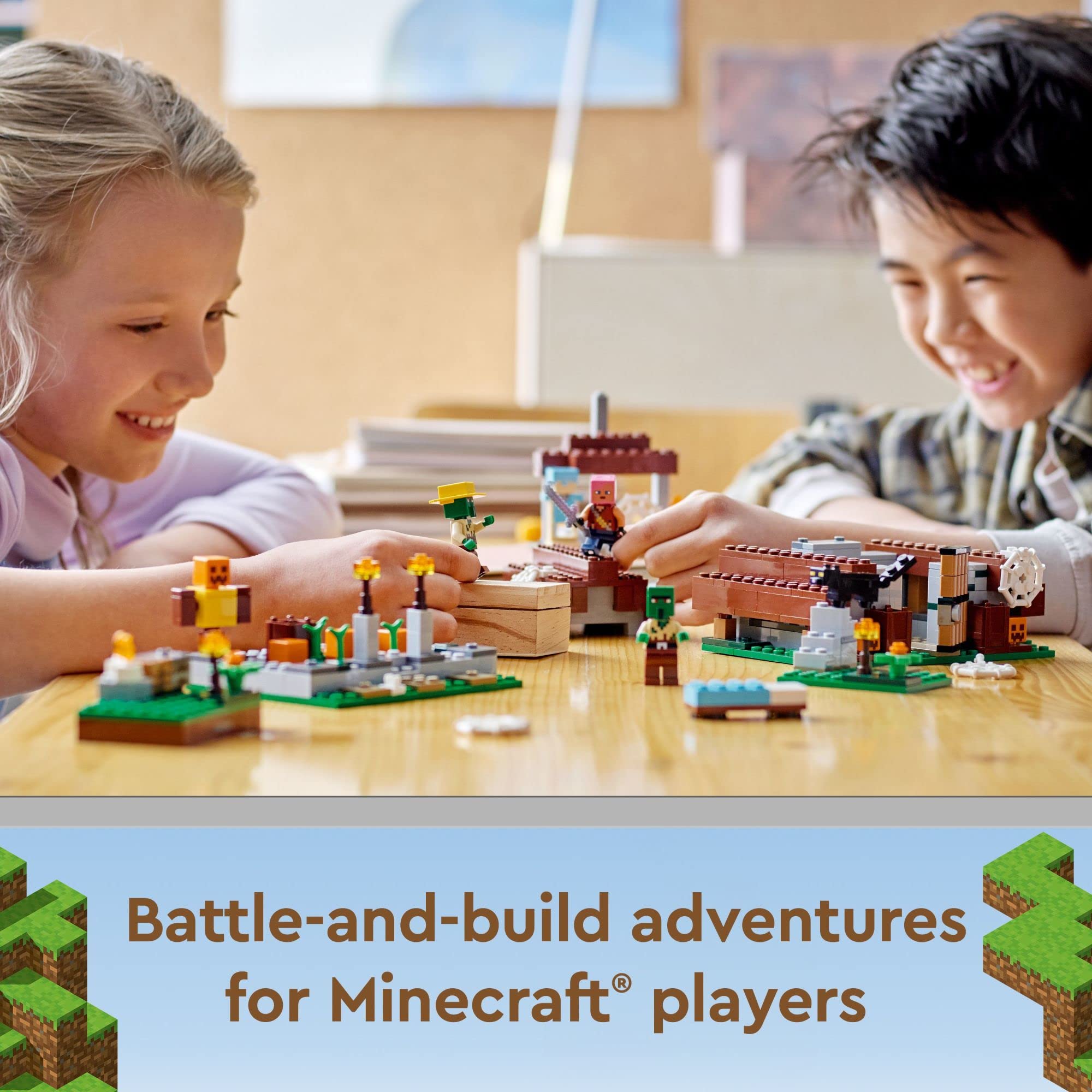 LEGO Minecraft The Abandoned Village Building Kit 21190 - Creative Construction Toy Set with Zombie & Hunter Figures for Kids Ages 8+ | Perfect Gift for Boys & Girls | Fun for Minecraft Game Fans & Collectors | Great for Playtime, Birthday Gifts & Creative Building Scenes