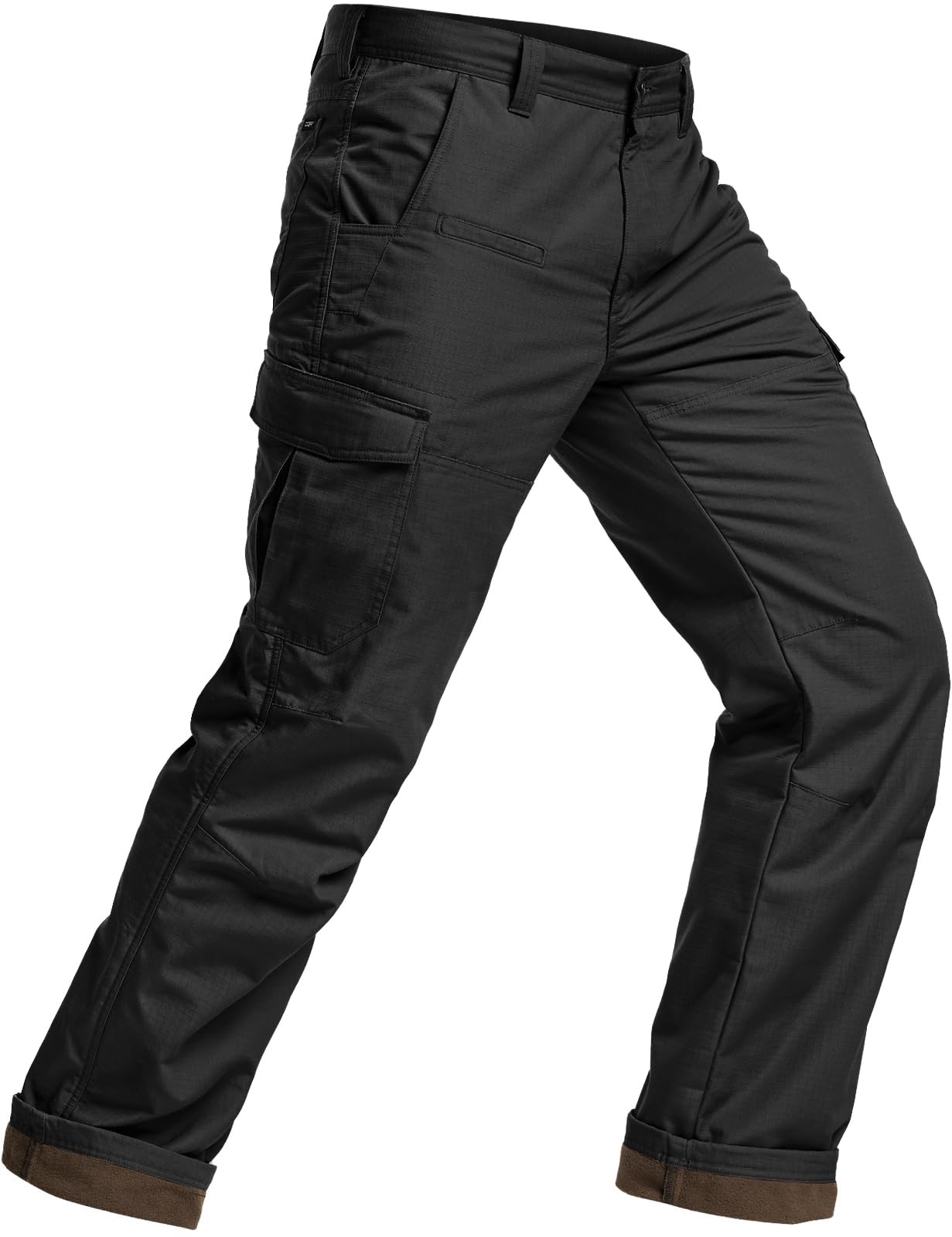 CQR Men's Winter Tactical Cargo Pants - Fleece Lined Thermal Snow Pants for Skiing, Hiking & Outdoor Work | Waterproof Cold Weather Workwear for Men