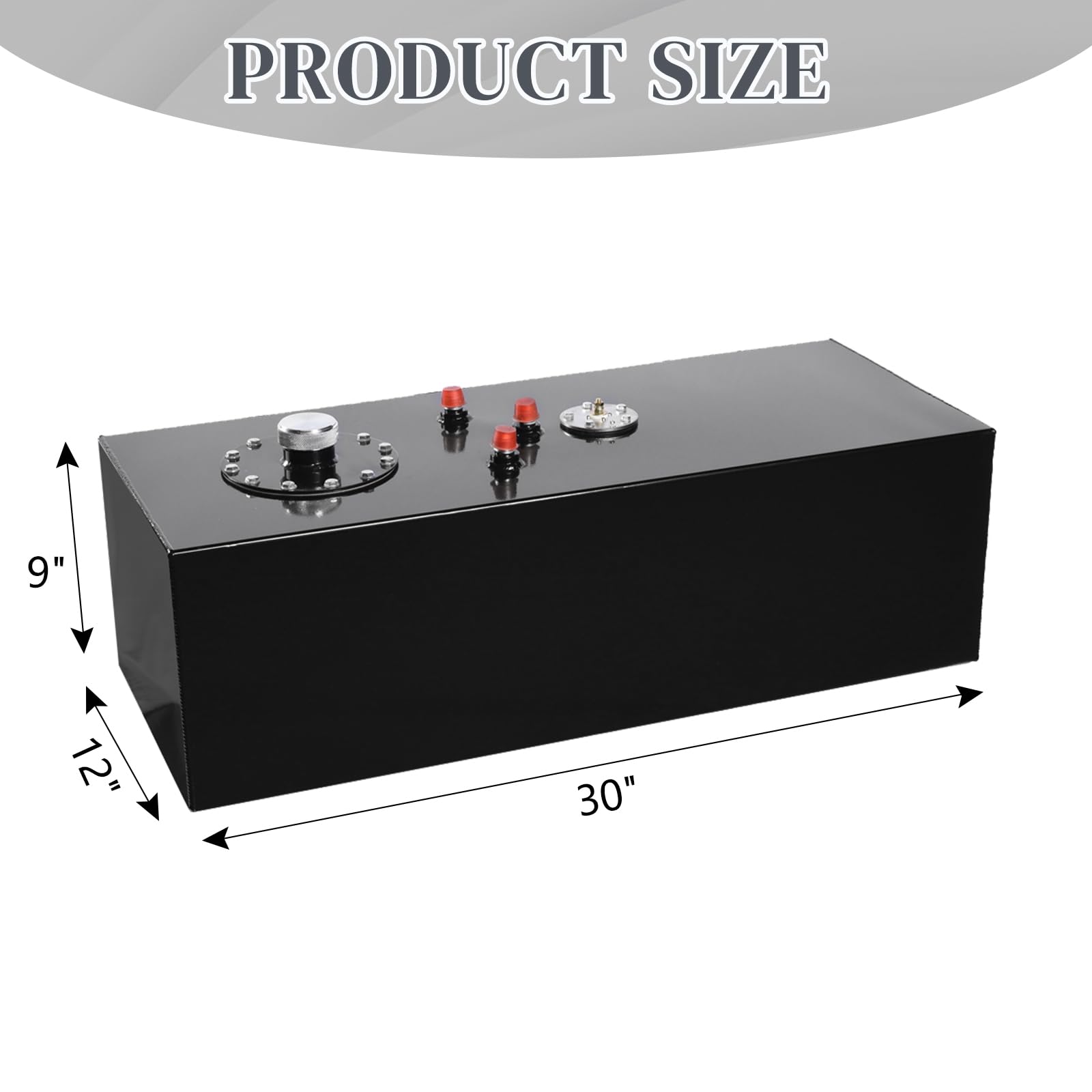Autoforever 15 Gallon (60L) Universal Aluminum Fuel Tank with Top Feed & Oil Level Sensor - Black | Perfect for Marine, RV, Truck & Off-Road Vehicles