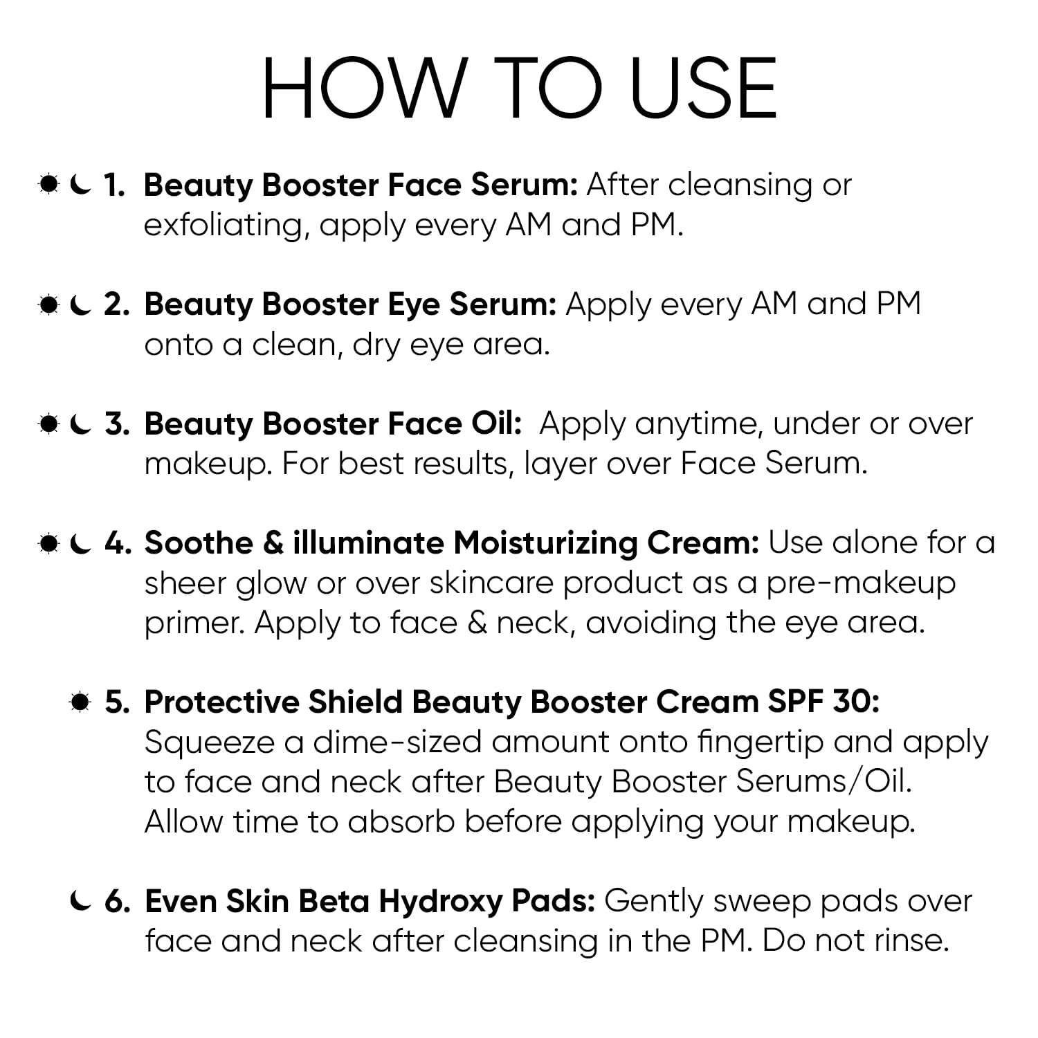 Trish McEvoy The Beauty Booster Travel Collection 6-Piece Set - Brightening Beta Hydroxy Pads, Anti-Aging Face Serum, Eye Serum, Nourishing Oil, Moisturizing Cream & SPF 30 | Perfect for Skincare Routine, Travel Essentials & Daily Beauty Regimen