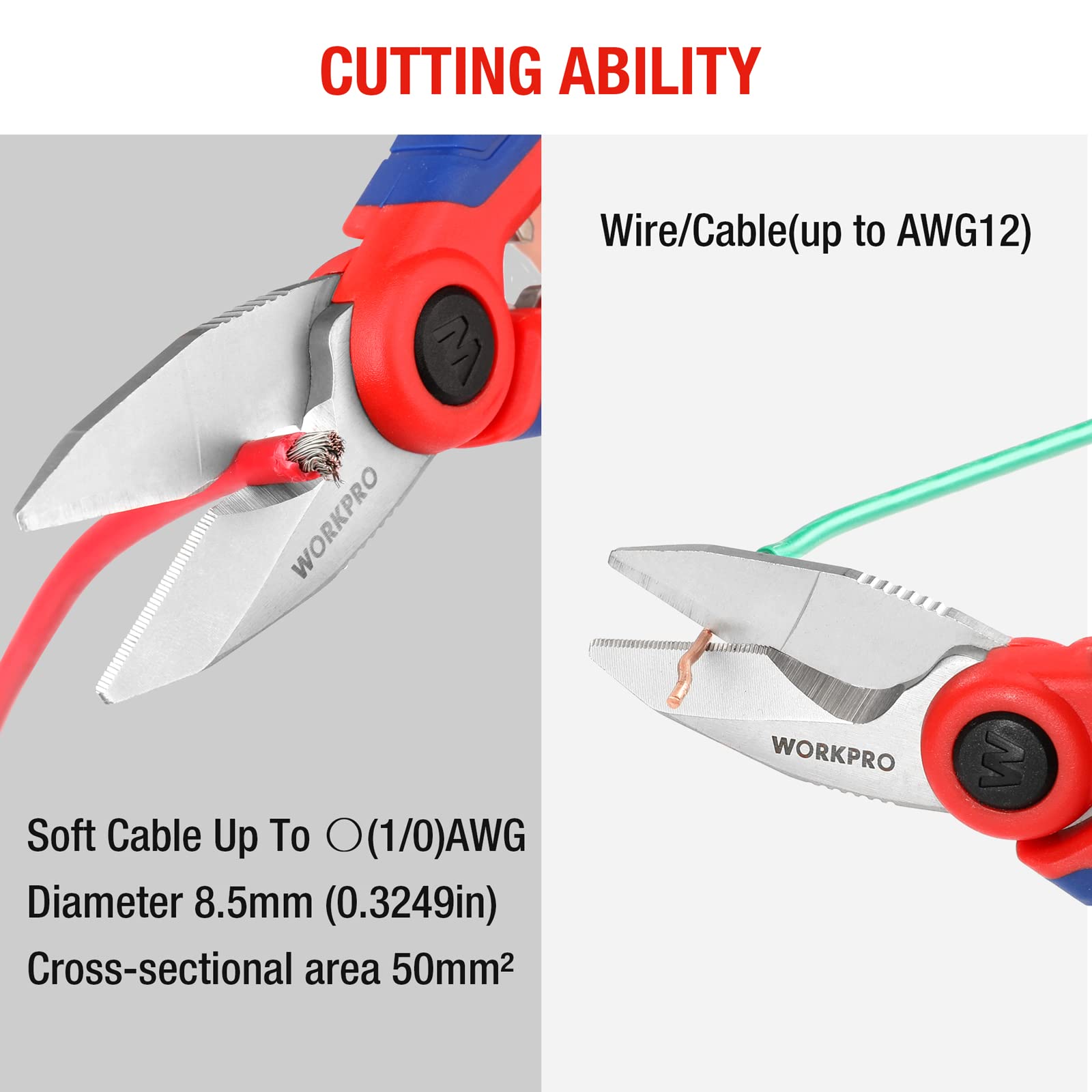 WORKPRO Professional Crimping Tool Kit with Stainless Steel Electrician Scissors - Perfect for Electrical Wiring, DIY Projects, and Home Repairs