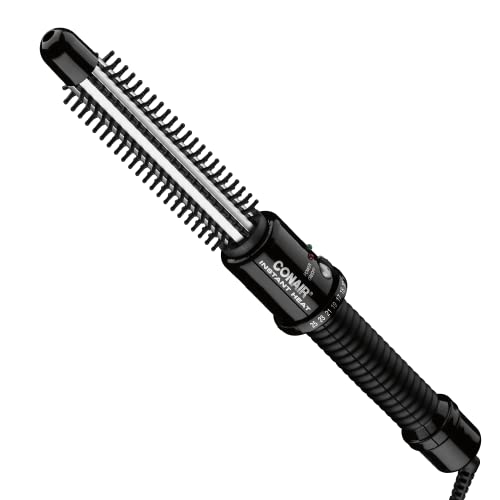 Conair Instant Heat Styling Brush - 3/4 Inch Ceramic Hair Straightener & Volumizer for Smooth, Shiny Hair | Perfect for Home Use, Travel & Salon Styling