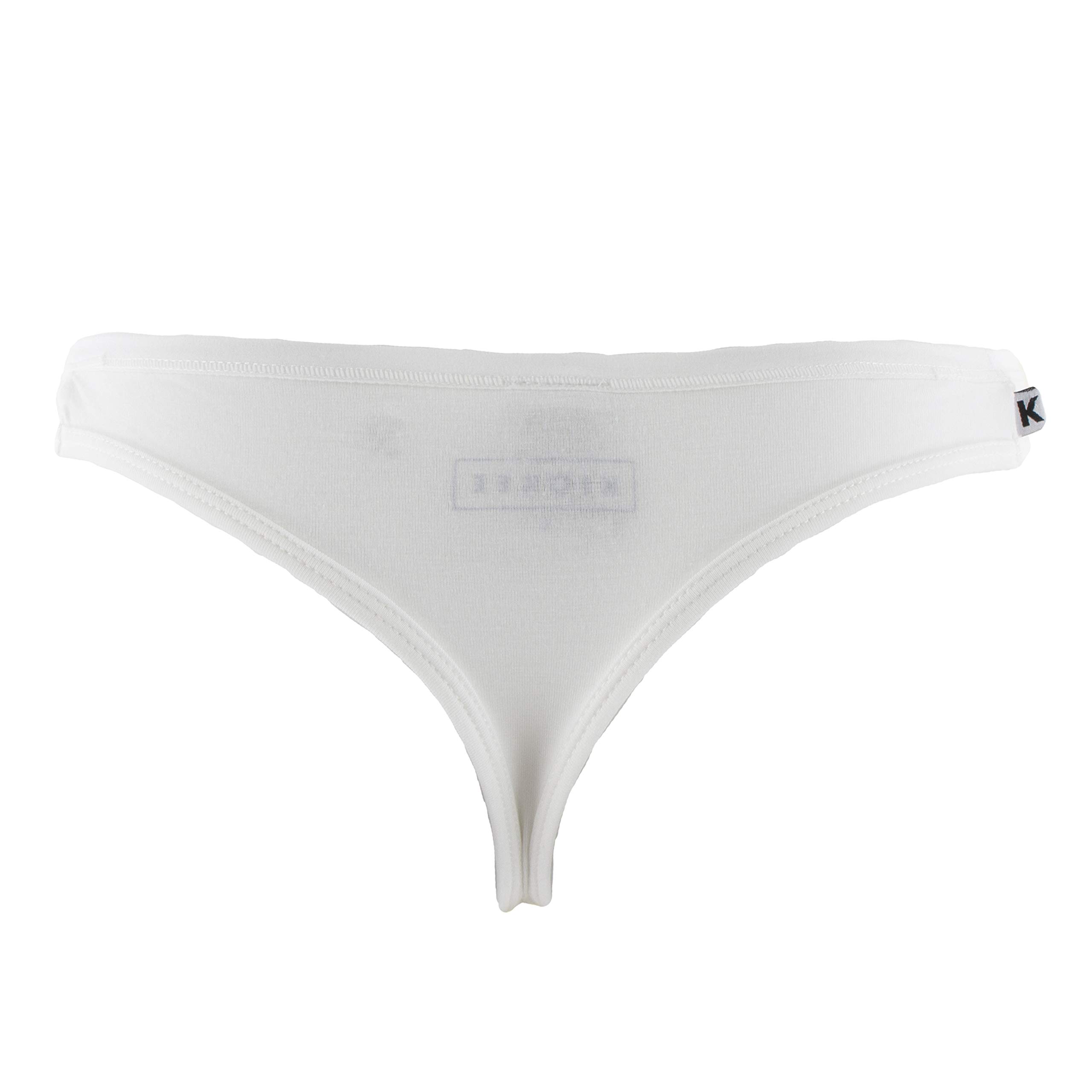 KICKEE Women's Solid Classic Thong Underwear - Soft Breathable Cotton Panties for Everyday Comfort & Lounge Wear