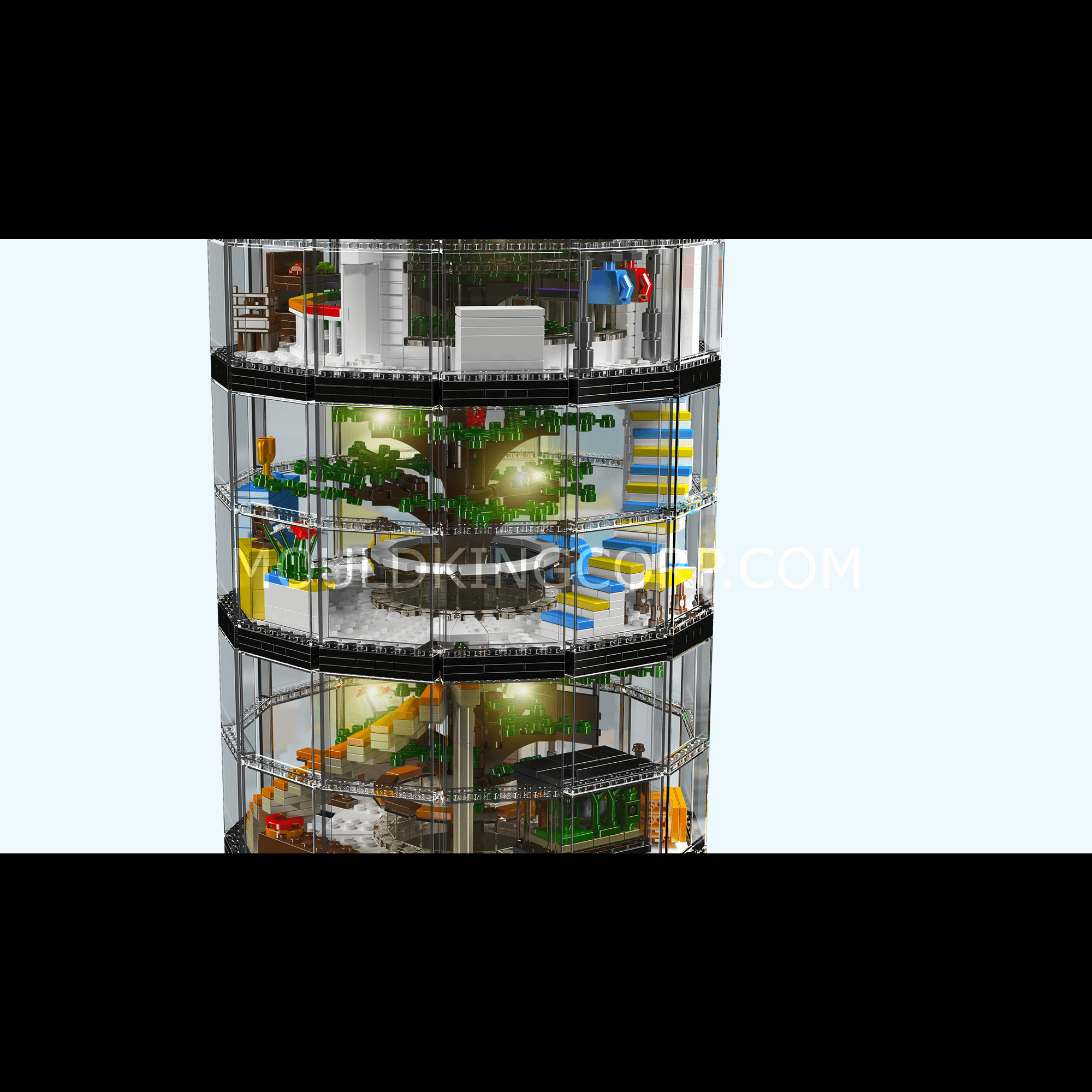 Mould King 16013 Transparent Urban Oasis Building Set - 3,466 Piece Creative Construction Toy for Adults & Teens | Modular Architecture Model Kit for Home Decor, Office Display & Gift Giving