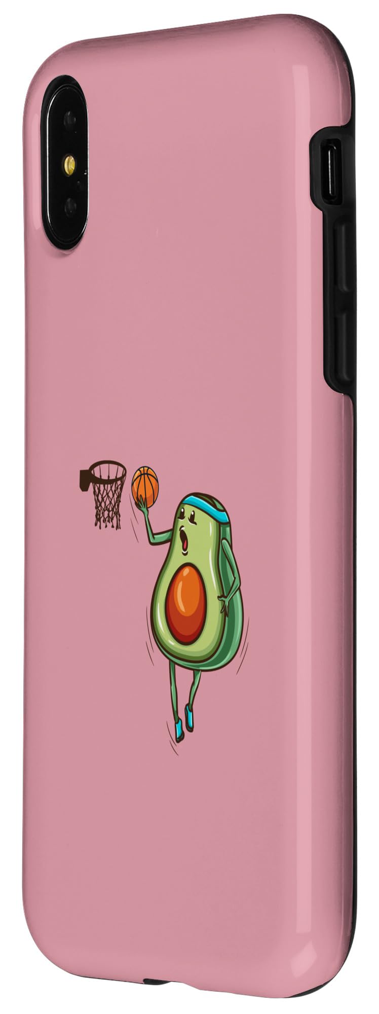 Funny Avocado Playing Basketball iPhone X/XS Case - Durable Protective Cover for iPhone X/XS - Perfect Gift for Basketball Fans & Avocado Lovers - Great for Daily Use, Sports & Gifts