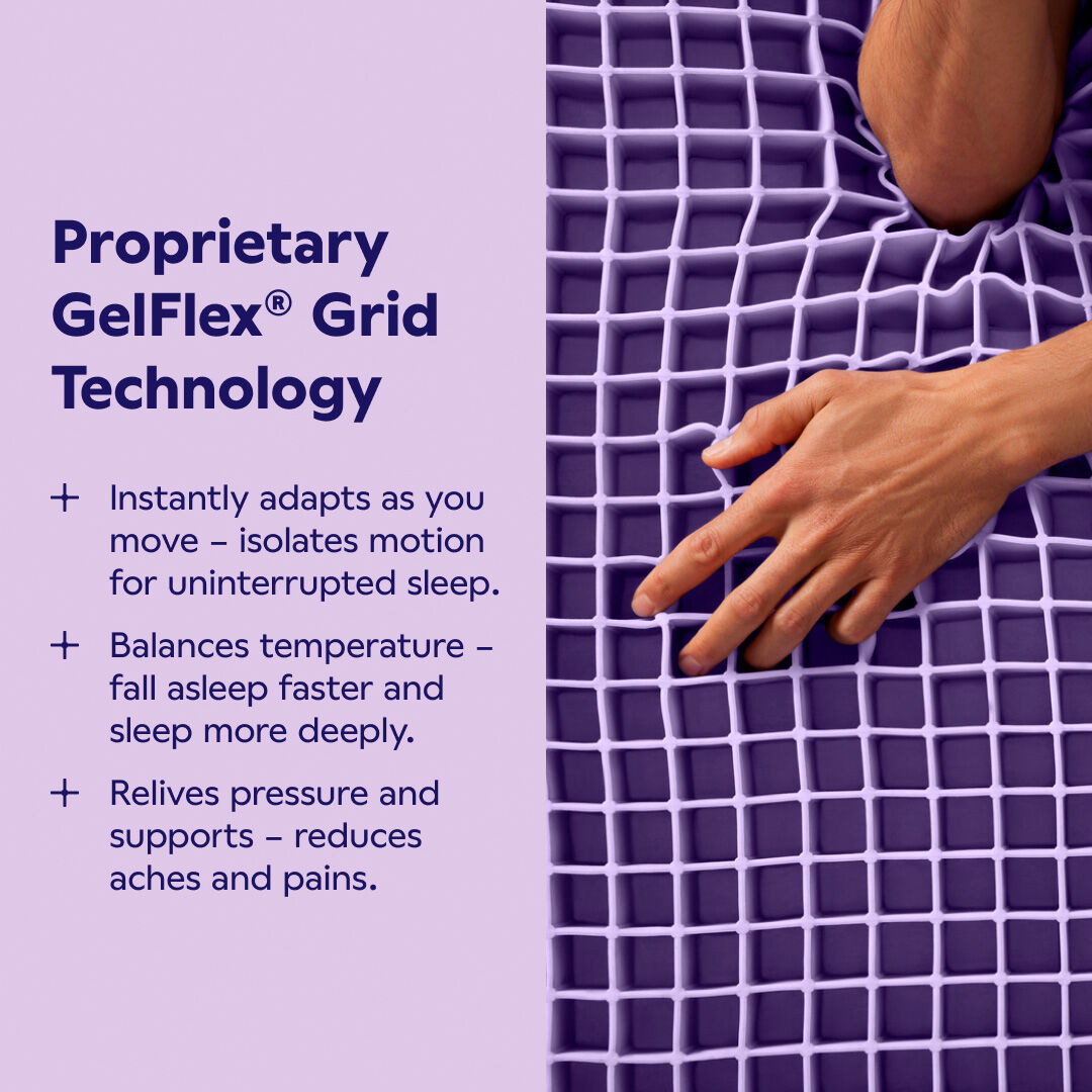 Purple Restore Soft Mattress - Premium Comfort for Back Pain Relief & Pressure Relief - Perfect for Side Sleepers & Couples - Bedroom, Guest Room, Dorm Room