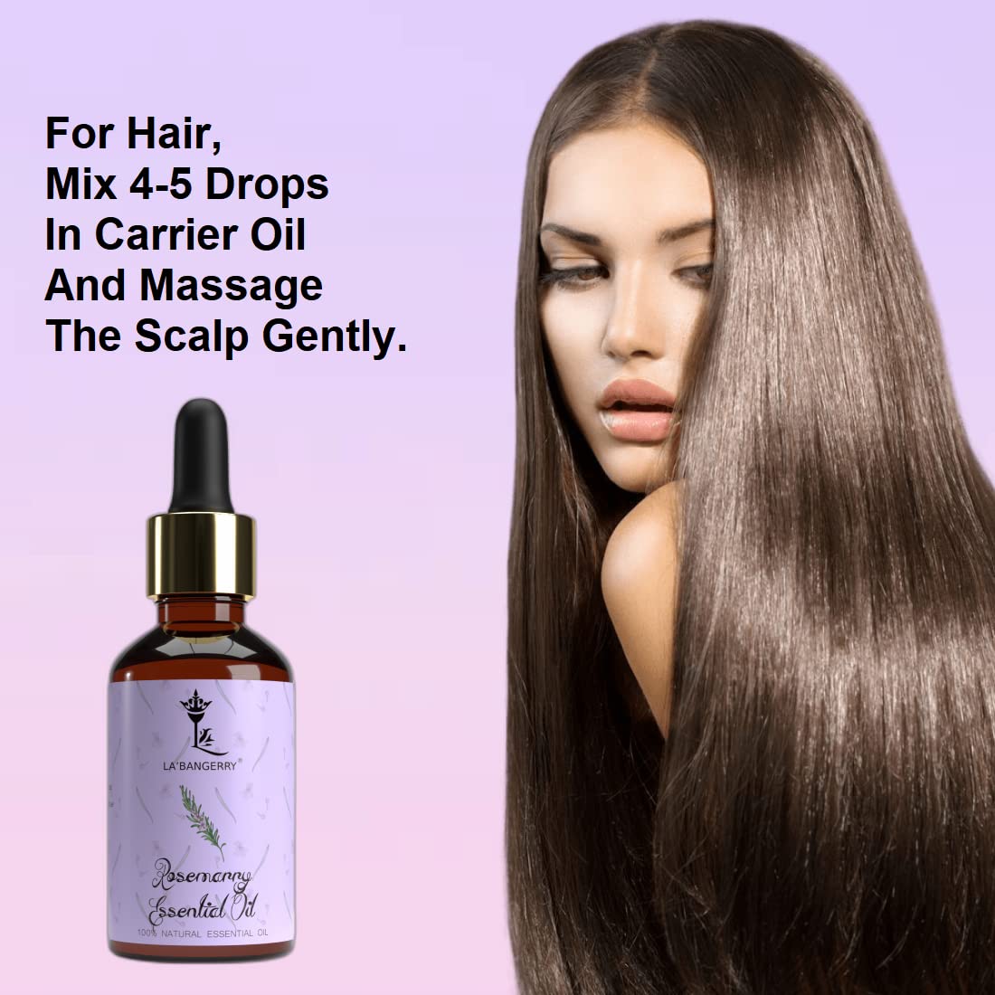 LA'BANGERRY 100% Pure Rosemary Essential Oil for Hair Growth & Scalp Care - Strengthens, Moisturizes & Nourishes Hair & Skin - 7oz (200g) - Perfect for DIY Hair Treatments, Massage & Aromatherapy