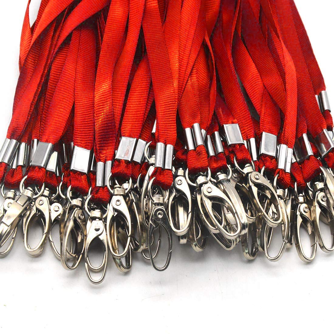 100Pcs Bulk Lanyards with Swivel Hooks - ID Badge Holders for Work & Events