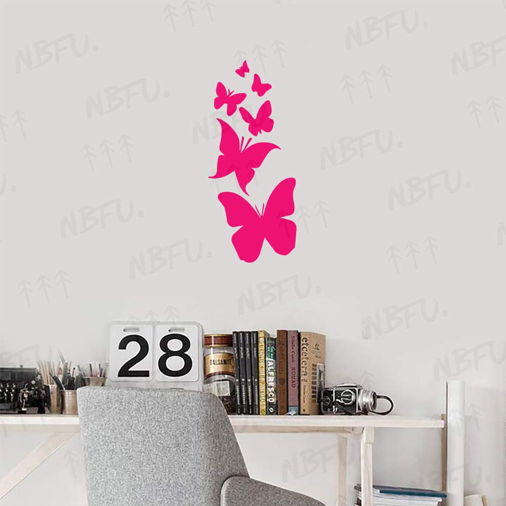 Premium Waterproof Vinyl Butterfly Decal Stickers (Pink, Set of 2) - Laptop, Phone, Helmet, Car Window, Mug, Wall Decor - Cute Animal Design for Home, Office & Outdoor Use