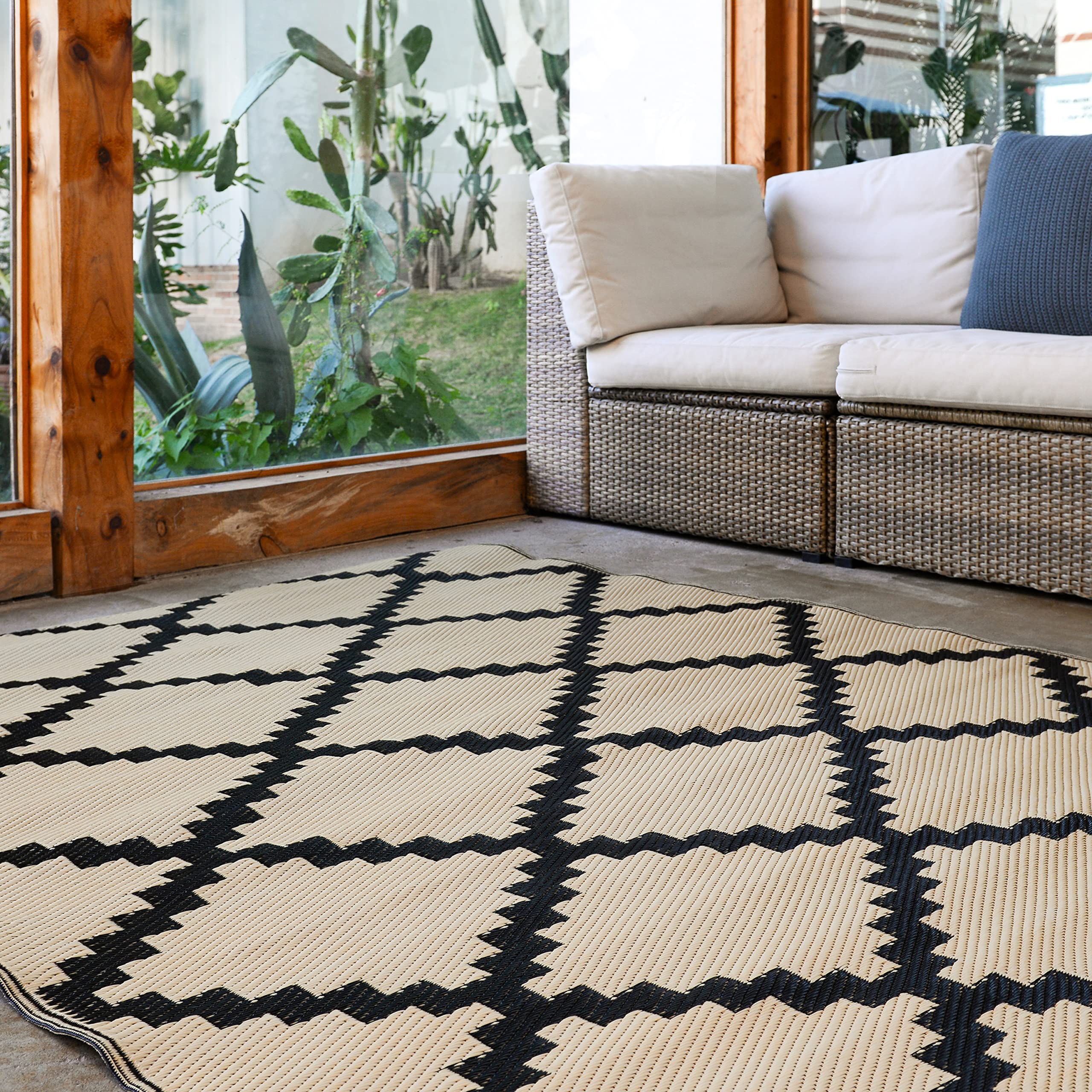 Green Elephant 9x12 Waterproof Outdoor Rug - Recycled Plastic Patio Carpet for Camping, RV, Deck & Backyard - Durable All-Weather Floor Mat for Picnics, Poolside & Outdoor Entertaining