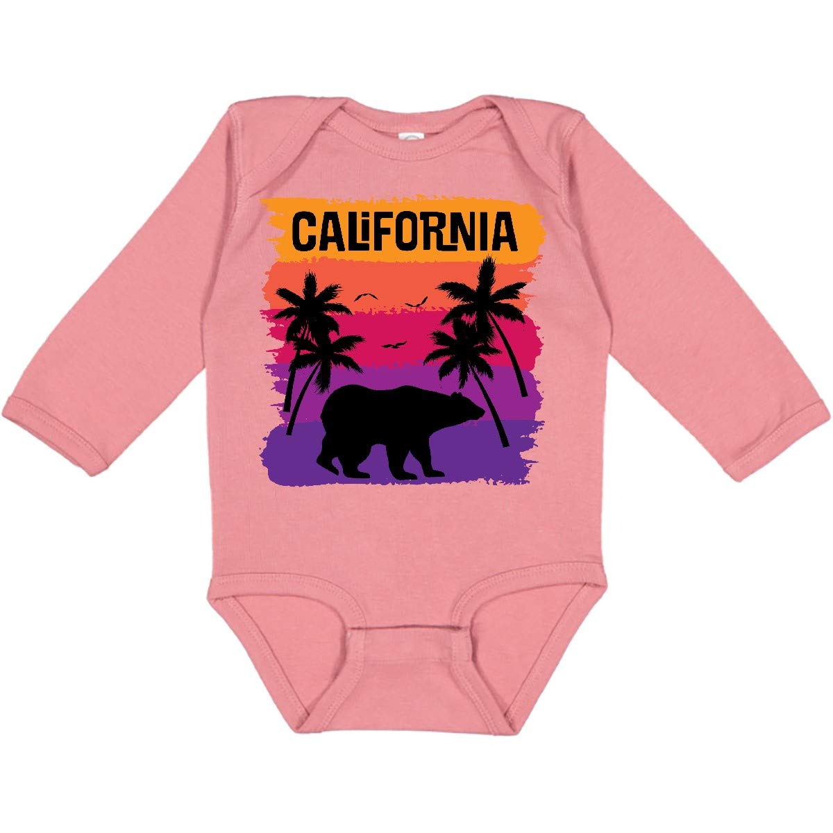 Inktastic California Sunset Vacation Beach Long Sleeve Creeper - Soft Cotton Baby Bodysuit for Boys & Girls - Perfect for Beach Trips, Family Photos & Casual Outings