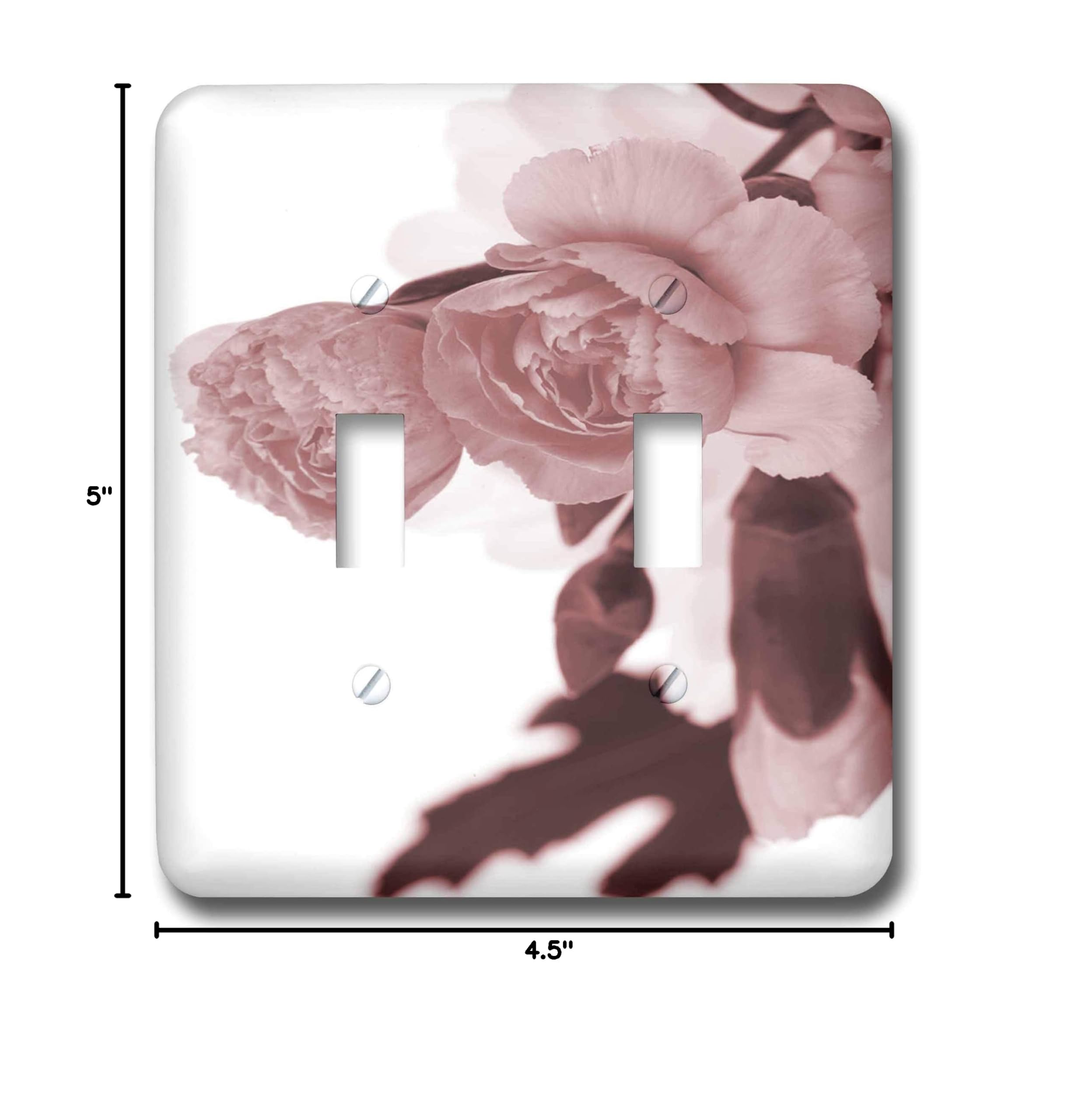 3D Rose LLC LSP_20619_2 Delicate Grey Roses Double Toggle Switch - Perfect for Home Decor, DIY Projects, and Electrical Upgrades