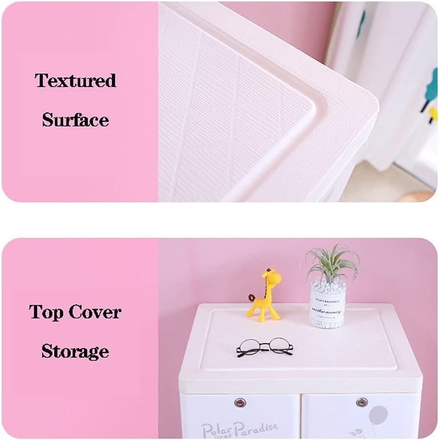 Plastic Storage Bins & Cabinet - Large Capacity 3-Tier Organizer for Kitchen, Bedroom, Living Room - Space Saving Wardrobe Box (Blue) - Perfect for Closet Organization, Toy Storage & Home Decluttering