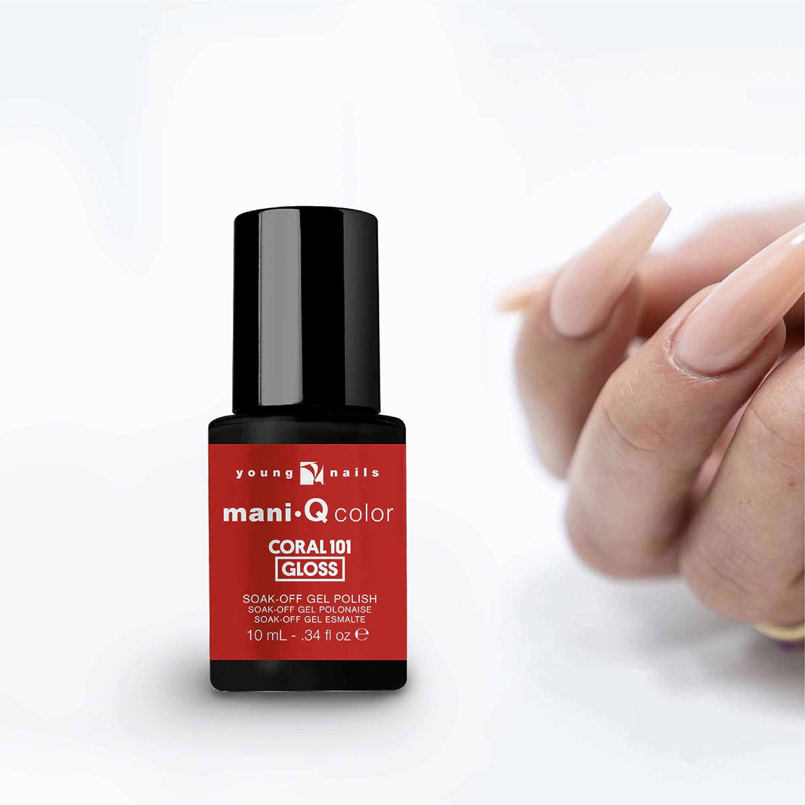 Young Nails Mani-Q Gel Polish - Long-Lasting Color Gel for Natural & Artificial Nails | LED/UV Cured, Soak Off Formula (0.34 fl oz) | Perfect for Salon Quality Manicures at Home & Professional Nail Art