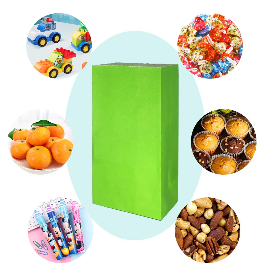 Artseen Party Favor Bags - 24 Count Lime Green Treat Bags 5.1x3.1x9.4 inches for Birthday Parties, Baby Showers & Wedding Favors - Decorative Gift Bags for Candy, Snacks & Small Gifts