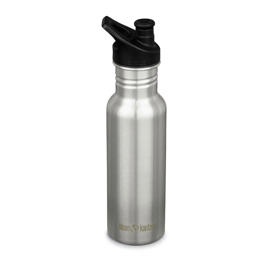 Klean Kanteen Classic 18oz Stainless Steel Water Bottle with Sports Cap - Leakproof, BPA-Free, Eco-Friendly Reusable Water Container for Hiking, Gym & Outdoor Activities