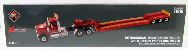 1/50 Scale DM 71016 International HX520 Tandem XL120 Trailer Diecast Model Truck - Collectible Semi Truck for Display, Gifts & Truck Enthusiasts - Perfect for Home Office Decor, Model Collections & Hobbyists