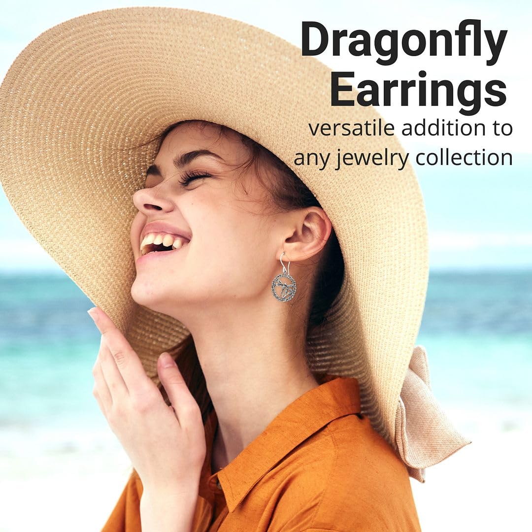 925 Sterling Silver Dragonfly Dangle Earrings for Women | Elegant Jewelry Gift for Birthday, Anniversary & Special Occasions | Perfect for Everyday Wear, Parties & Date Nights