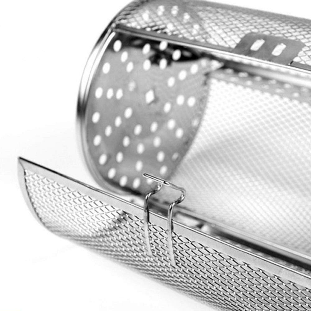 Rotisserie Grill Basket for Vegetables & French Fries - Round Coffee Roaster & Air Fryer Basket for Oven - Perfect for BBQ, Camping & Outdoor Cooking