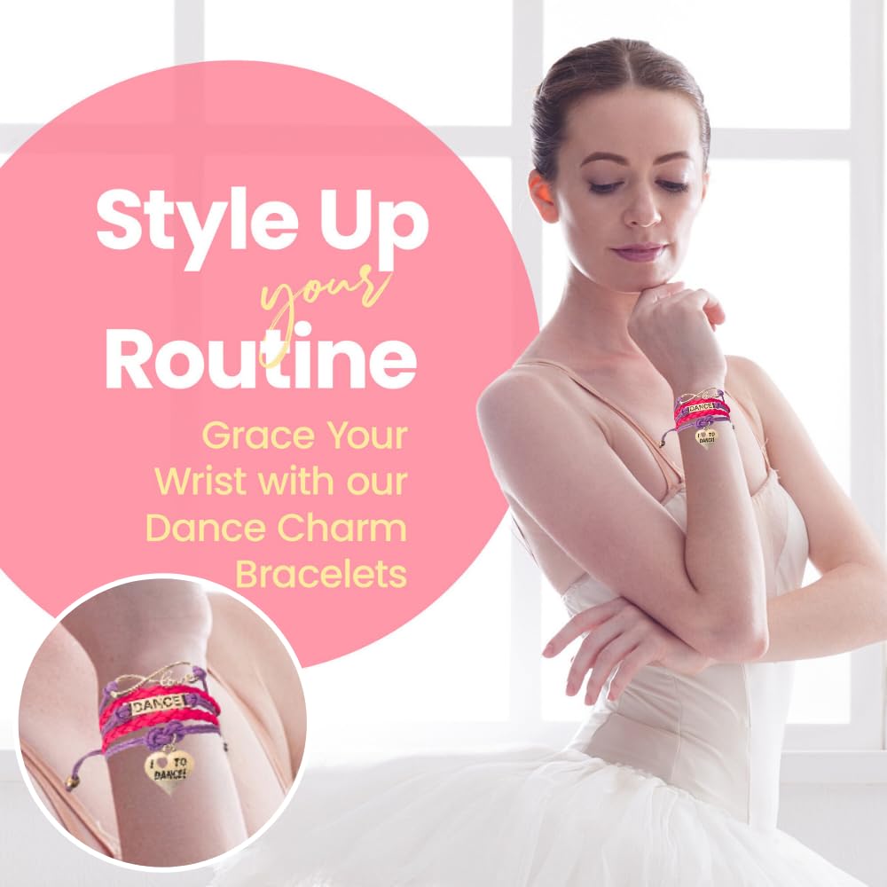 Sportybella Dance Bracelet with Love Charm - Perfect Gift for Dancers & Dance Enthusiasts | Ideal for Dance Performances, Recitals & Dance Class Accessories