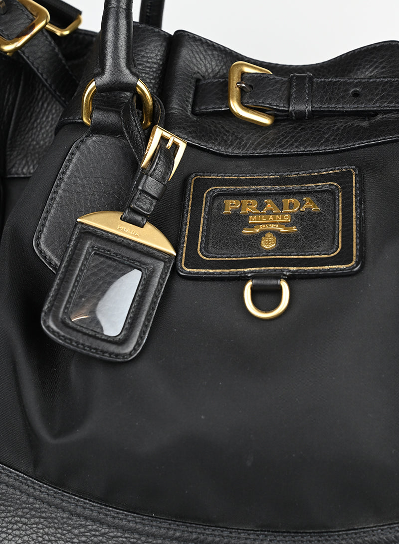 Prada Black Fabric Shopper Bag - Stylish & Spacious Tote for Women | Perfect for Work, Travel & Everyday Use