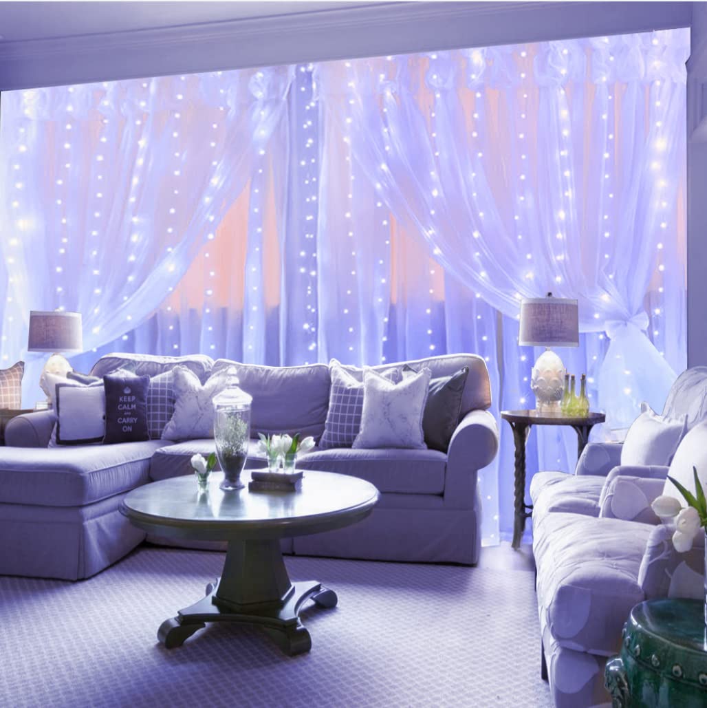 300 LED Copper Fairy Lights with Remote - 8 Lighting Modes USB Powered Indoor String Lights for Window Curtain Decor, Bedroom, Wedding, Christmas Party (Cold White) | Romantic Ambiance, Home Wall Decoration, Holiday Lighting