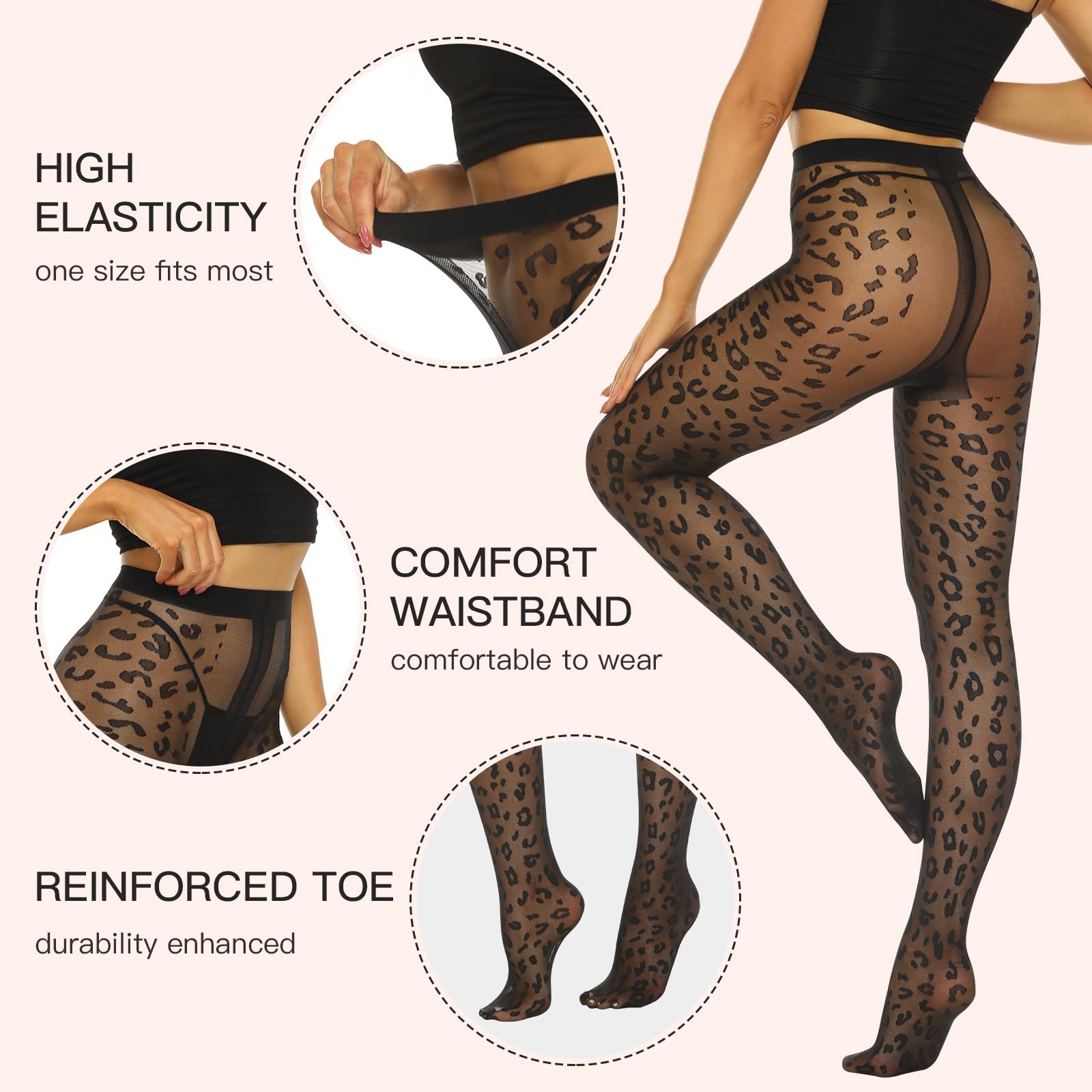 MANZI Women's 20 Denier Sheer Patterned Tights - Elegant Pantyhose Stockings for Office, Party & Everyday Wear