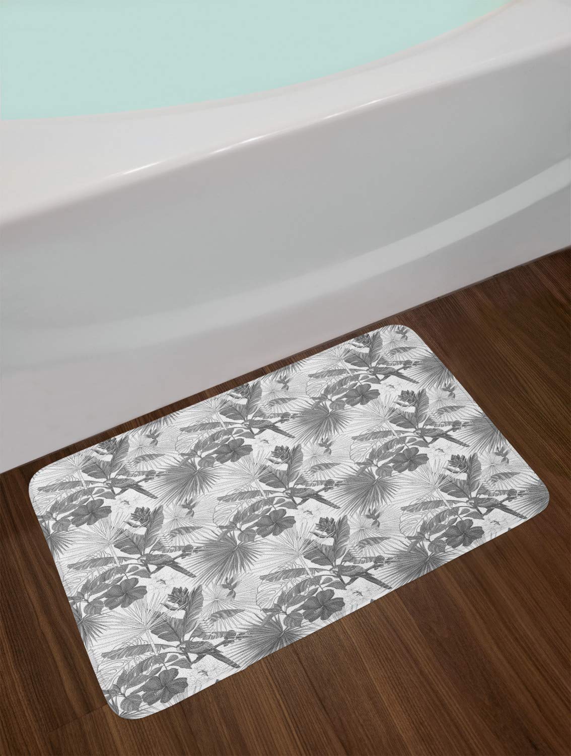 Ambesonne Hawaii Bath Mat - Soft Plush Non-Slip Bathroom Rug with Tropical Jungle Floral Design (30