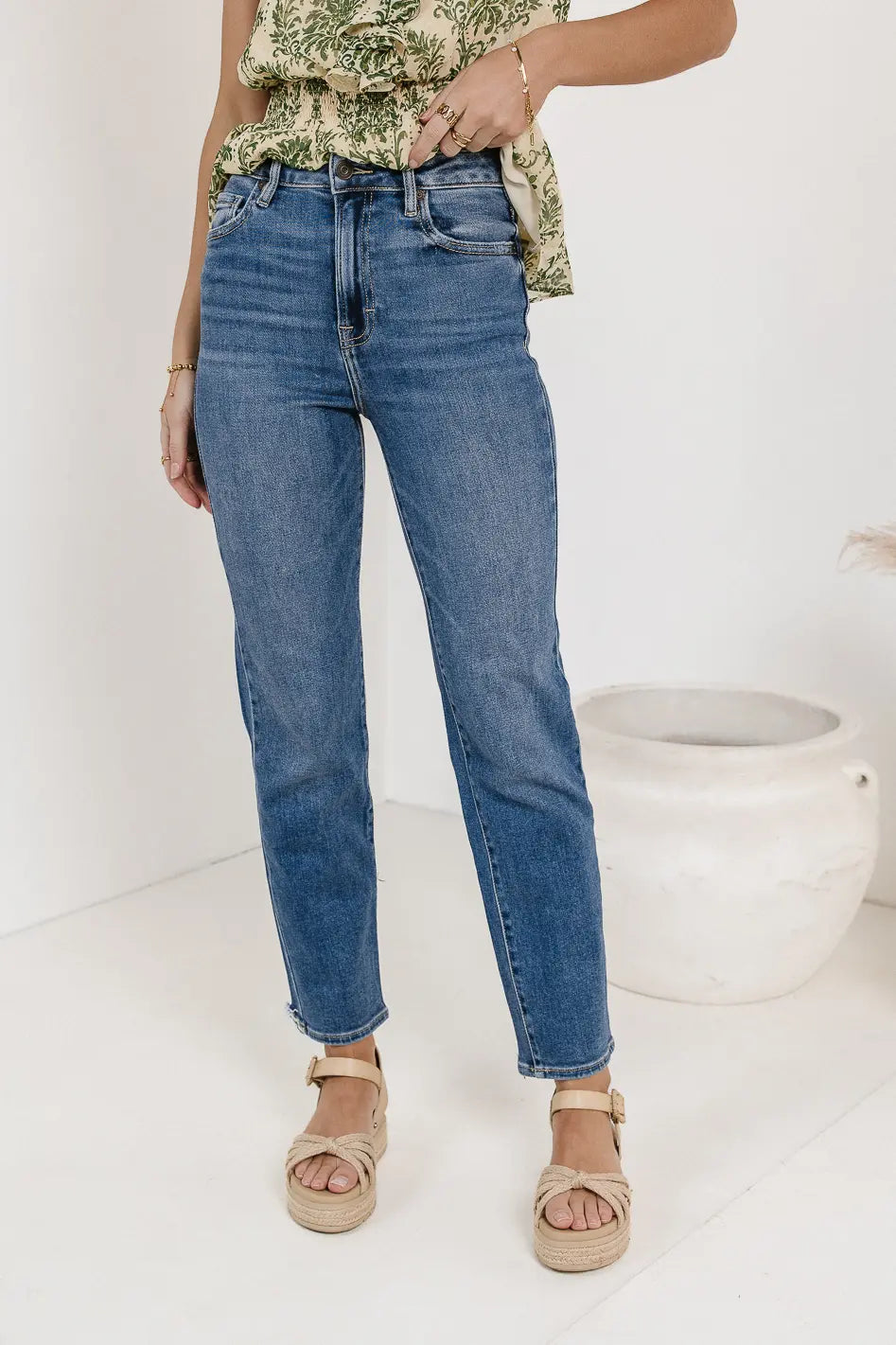 Ellery Women's Straight Leg Jeans - Medium Wash Denim Pants for Casual Wear & Everyday Style | FINAL SALE