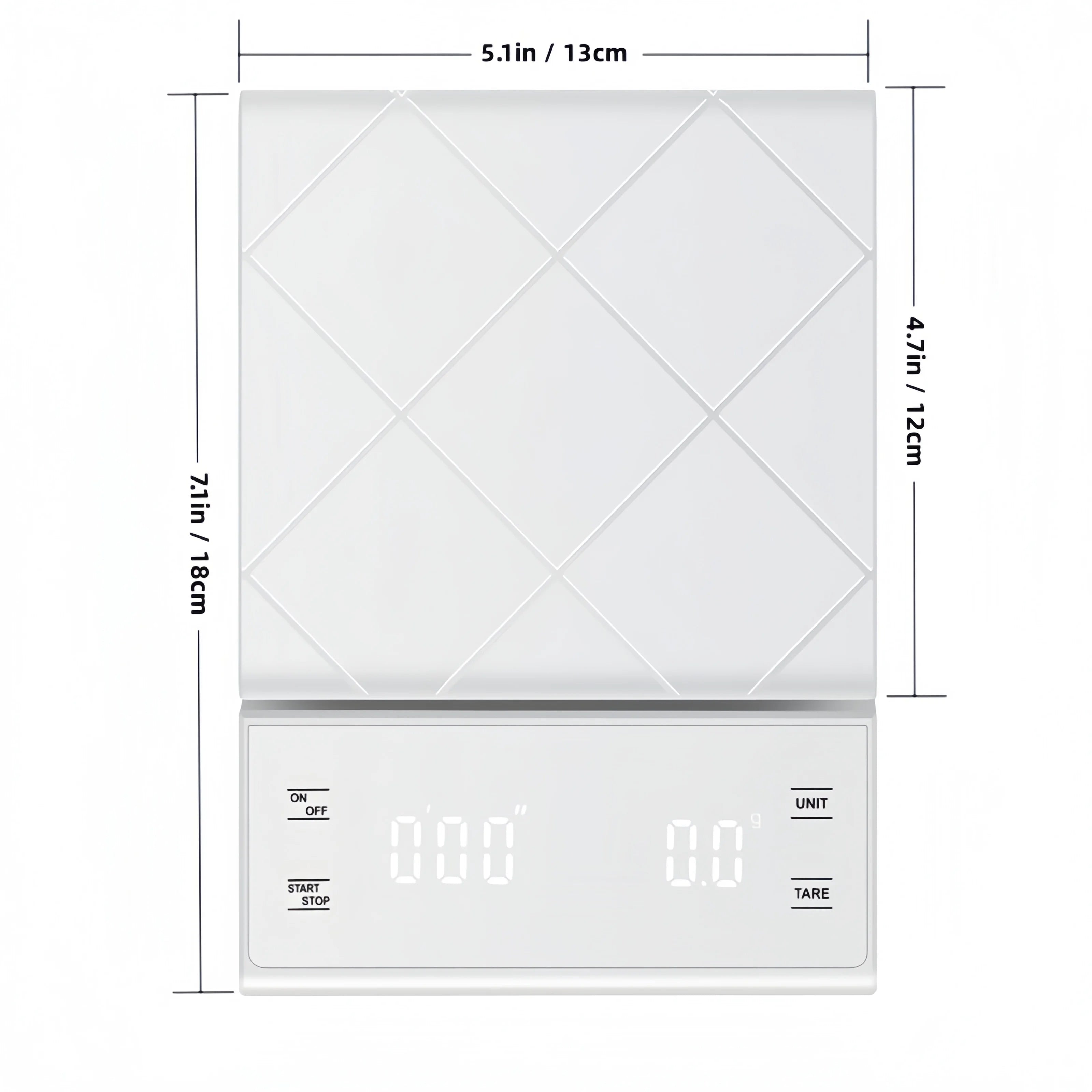 ANYCO Anygleam Digital 5Kg Coffee Scale with LCD Display - Precise Measurement for Coffee Brewing, Baking & Kitchen Use (Black)