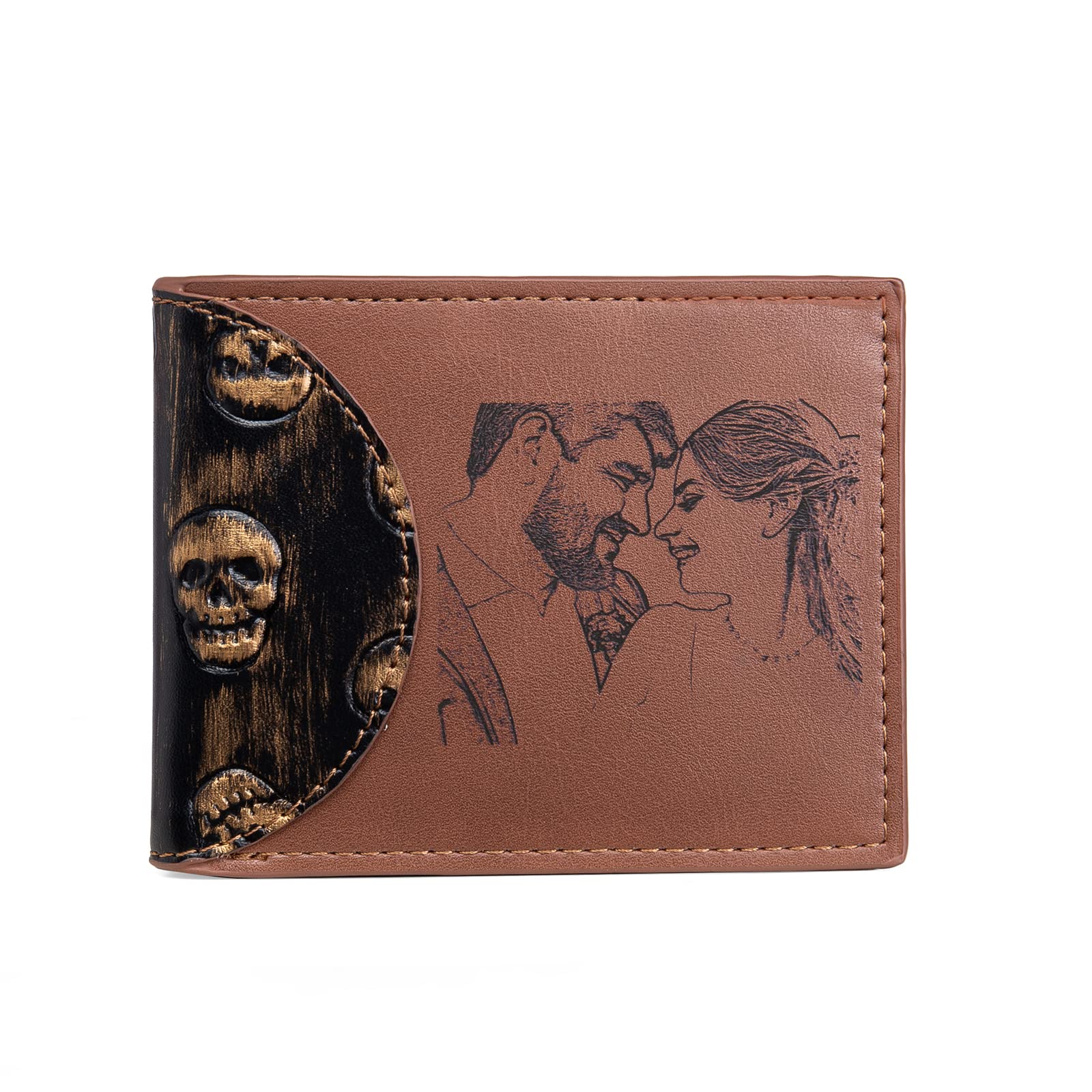 Personalized Leather Photo Wallet for Men - Custom Engraved Bifold Wallet with Photo/Text - Perfect Gift for Husband, Dad, Boyfriend, Uncle & Friends - Ideal for Weddings, Anniversaries & Special Occasions