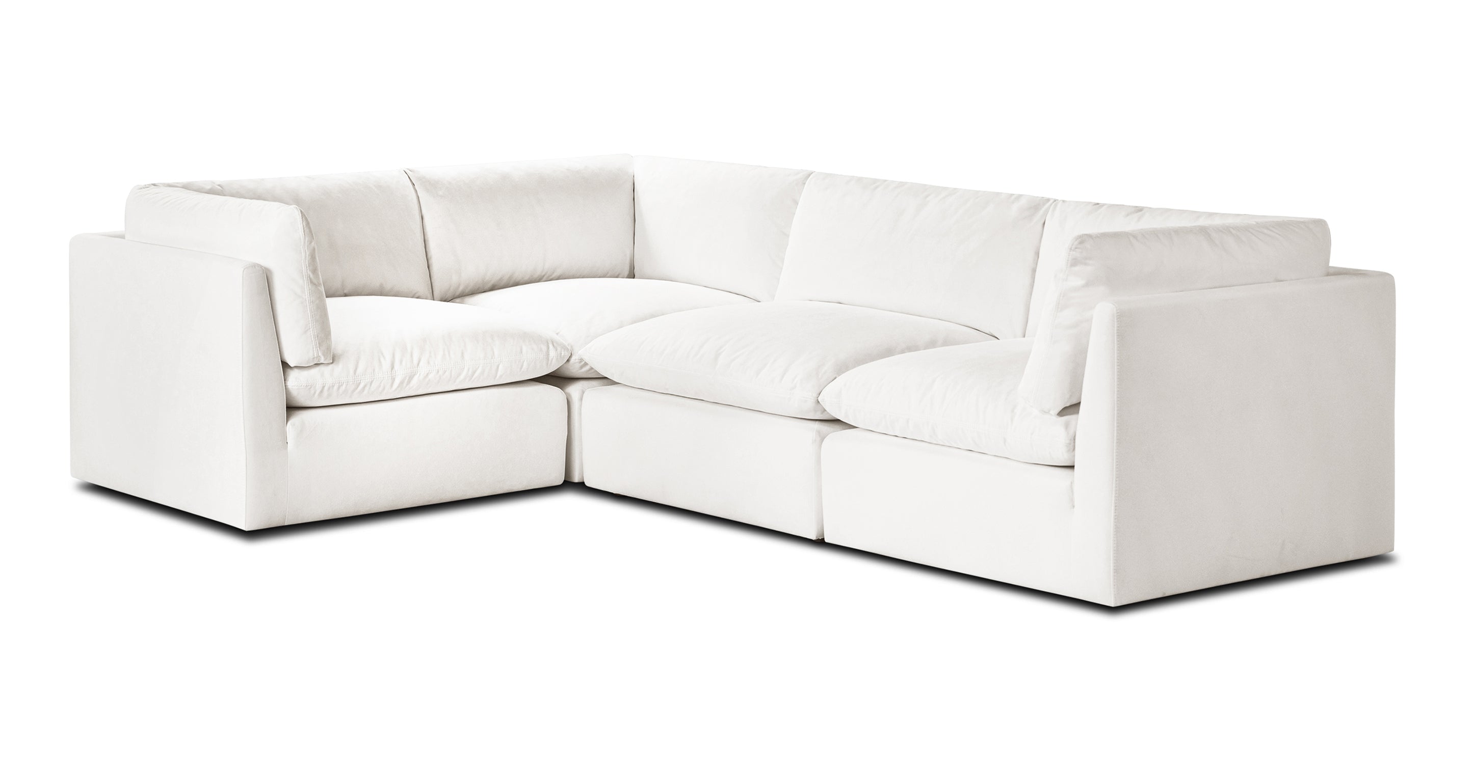 4-Seat Davos Modular L-Shaped Sectional Sofa - Modern Living Room Furniture for Small Spaces & Apartments - Perfect for Family Gatherings & Movie Nights