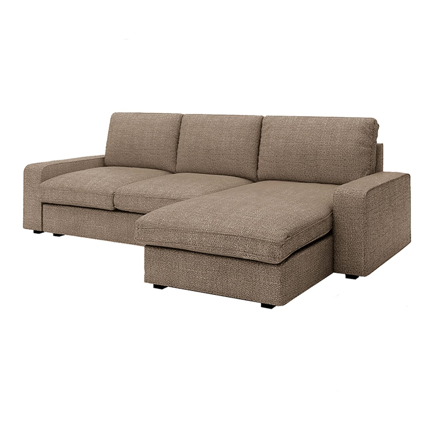 CRIUSJA Sofa Cover for IKEA Kivik 3-Seat Sectional with Right Chaise (318cm) - Stretchable Couch Slipcover with Cushion Covers (8018-5, 3+Right) - Perfect for Living Room, Family Room & Home Decor Protection