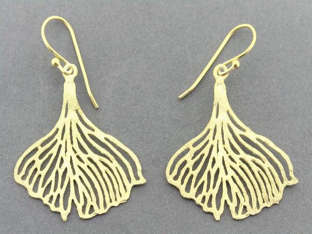 22K Gold Over Silver Ginkgo Leaf Earrings for Women - Elegant Nature-Inspired Jewelry for Everyday Wear & Special Occasions
