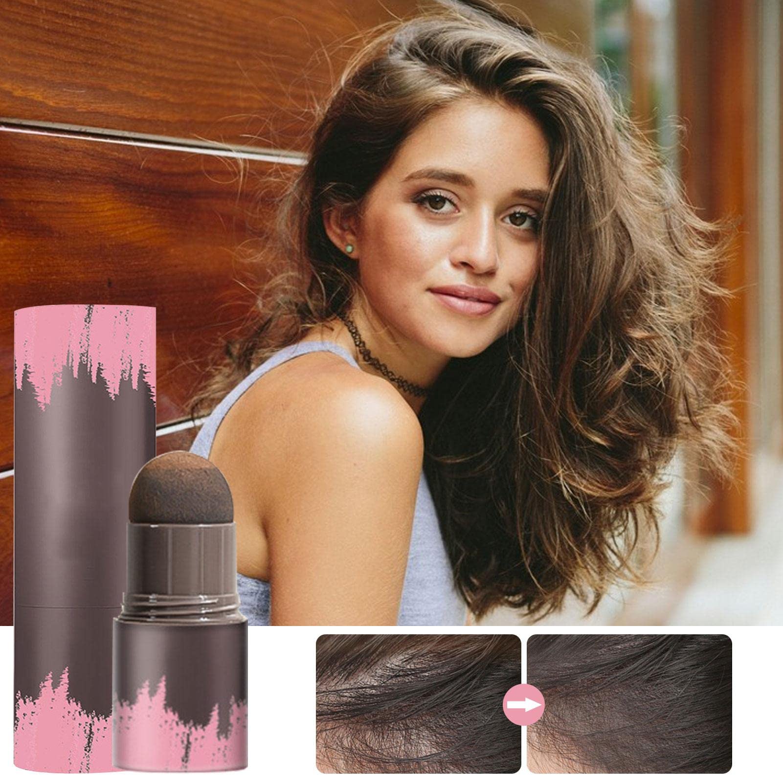 Waterproof Hairline Shadow Powder Stick - Temporary Hair Root Concealer for Eyebrows & Scalp (Brown) | Cover Gray Hair & Thinning Areas for Natural Look - Perfect for Daily Use & Special Occasions