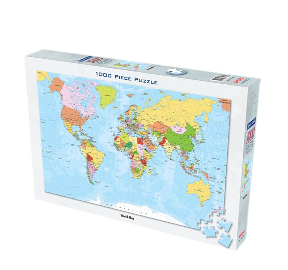 1000PCS World Map Jigsaw Puzzle for Adults & Kids - Educational Geography Toy, Stress Relief Game, Home Decor Wall Art (50x75cm) | Perfect for Family Bonding, Classroom Learning & Office Break Room Activities