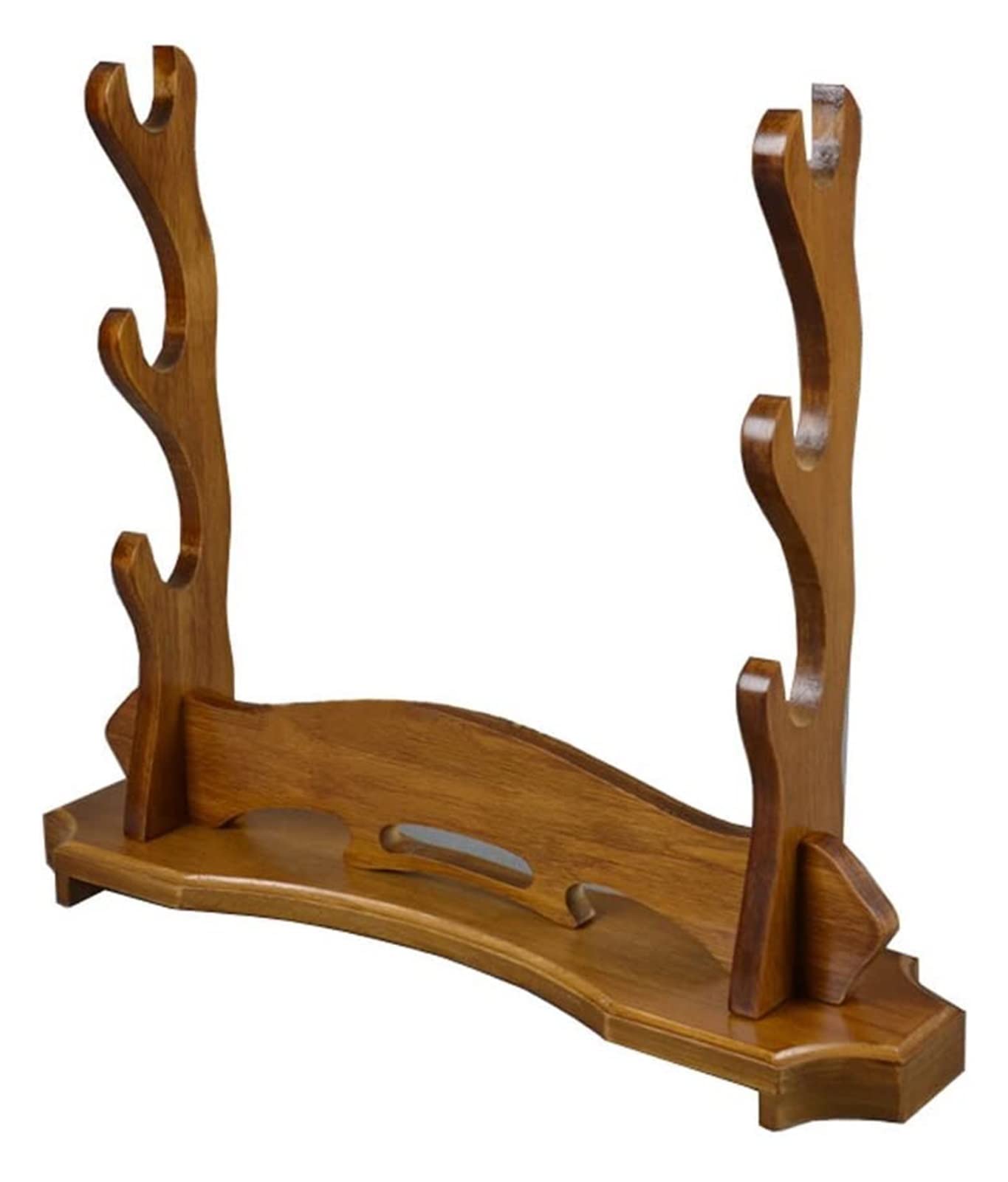YIWANGO 3-Tier Beech Wood Samurai Sword Katana Stand - Wall Mount or Tabletop Display for Home Decor, Martial Arts, and Collectors