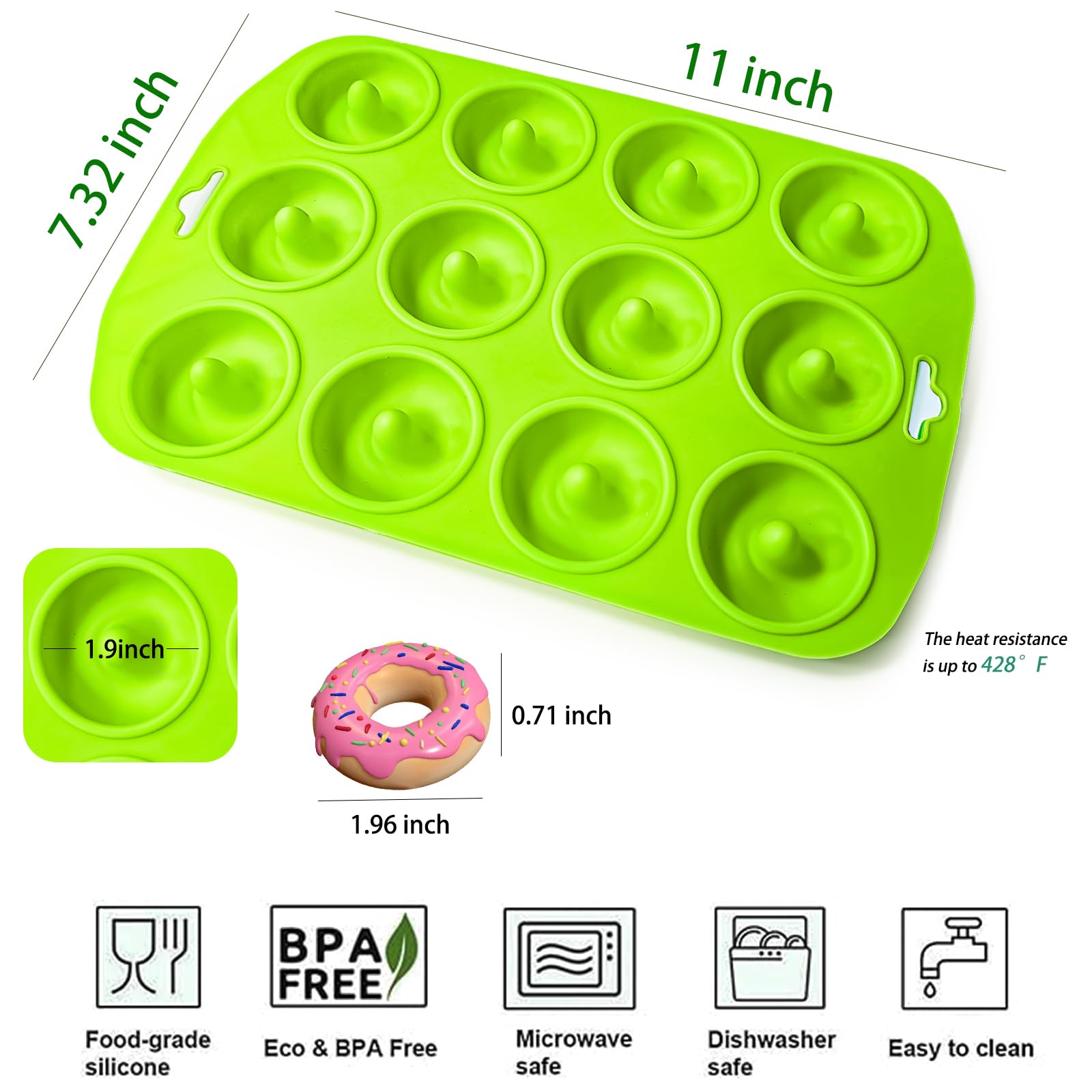 Premium Silicone Donut Pan - 24-Cavity Mini Donut Molds for Baking, Heat Resistant & Non-Stick Silicone Baking Mold - Perfect for Homemade Donuts, Cupcakes & Desserts - Easy to Clean & Dishwasher Safe - Ideal for Parties, Breakfast & Holiday Treats