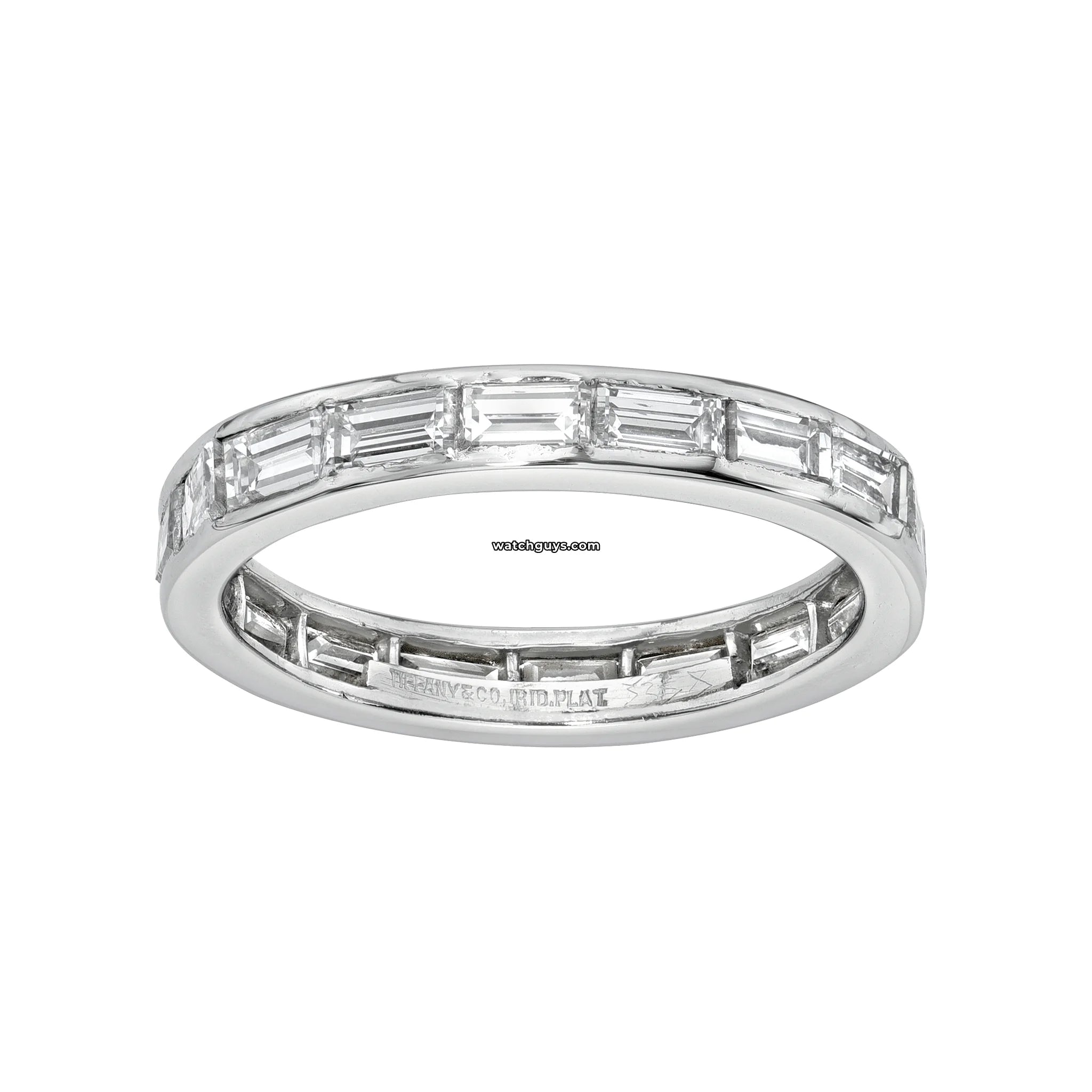 Tiffany & Co. Platinum Baguette Eternity Wedding Band Ring for Women - Perfect for Engagement, Anniversary & Special Occasion Gifts