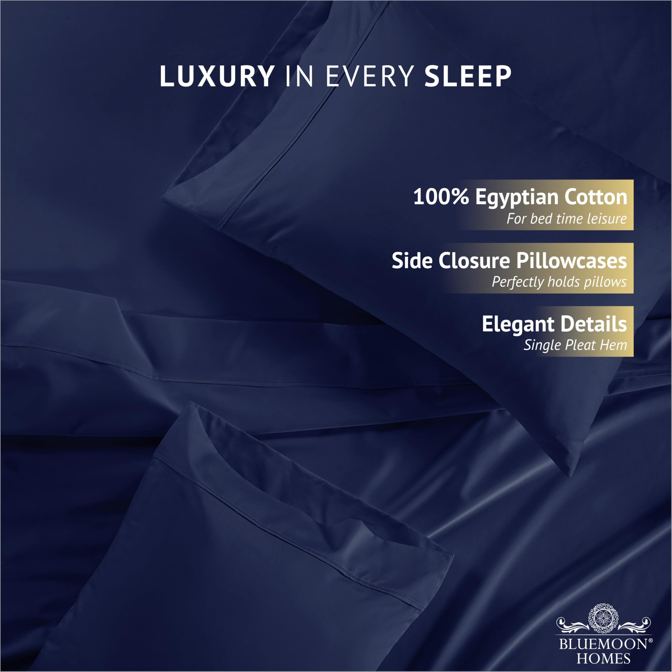 Premium 1000 Thread Count Egyptian Cotton Queen Sheet Set - 4 Piece Deep Pocket 18