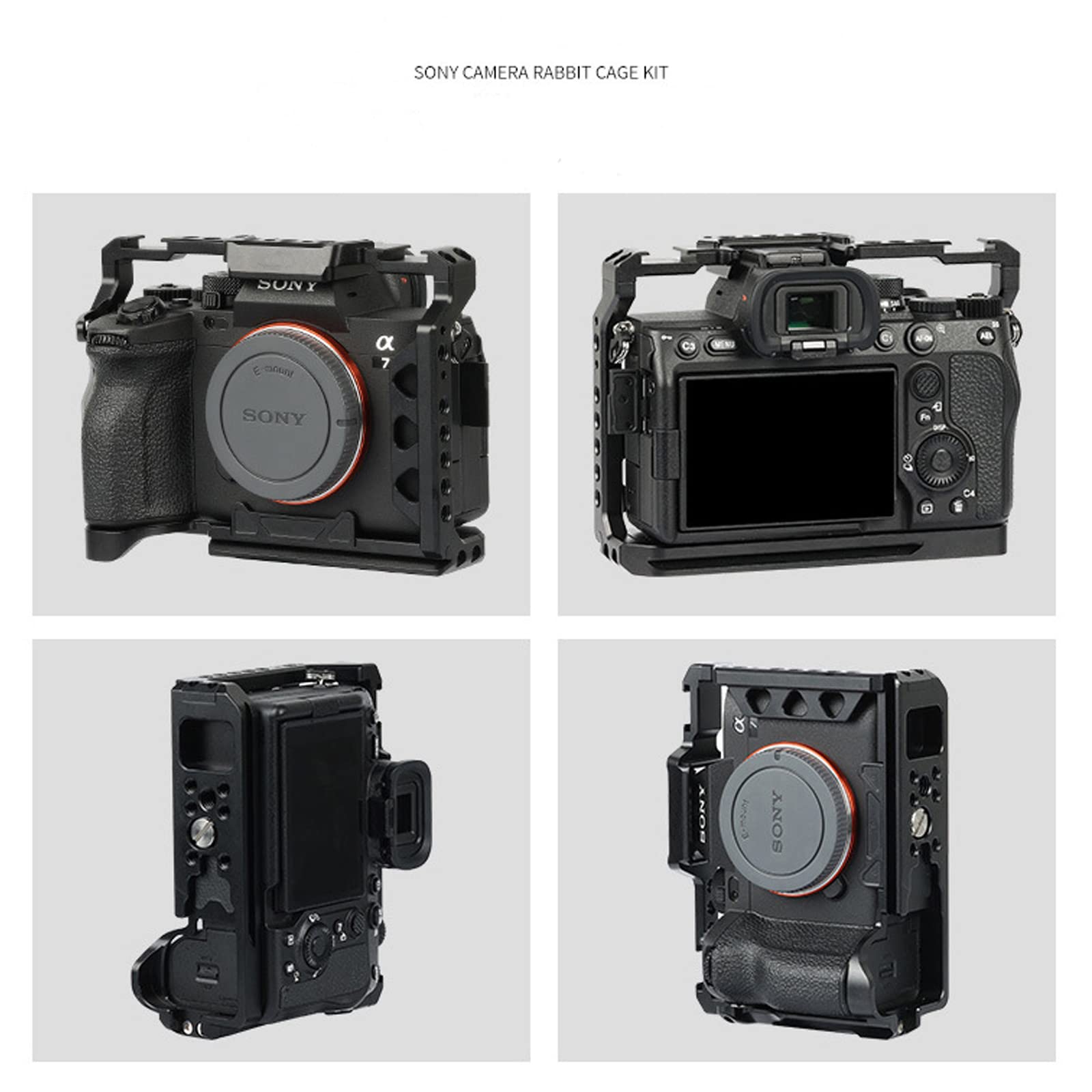 Professional Full Camera Cage for Sony Alpha 7 IV, A7 III, A7R III, A7R3, A73, R2 & A7S2 - Perfect for Vlogging, Filmmaking & Photography Accessories