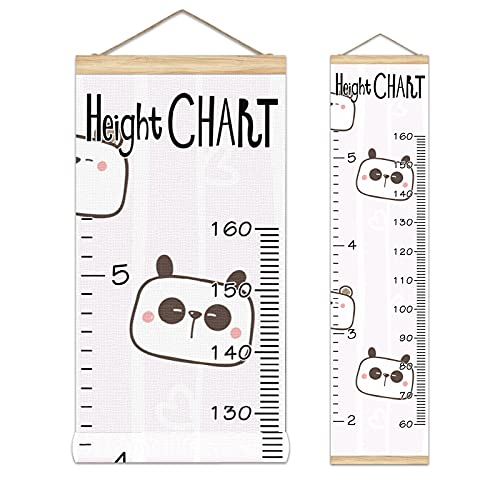 Kids Growth Chart - Panda & Bunny Themed Height Measurement Wall Decor for Nursery, Bedroom & Playroom | Perfect Baby Shower Gift & Room Decoration