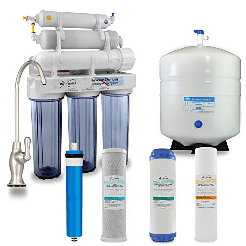 10-Stage Reverse Osmosis Water Filtration System Under Sink - 50 GPD, PH 5-1 Alkaline Water Filter with BN D Faucet | Home Drinking Water Purifier for Clean & Safe Water | Kitchen, Office, RV Use