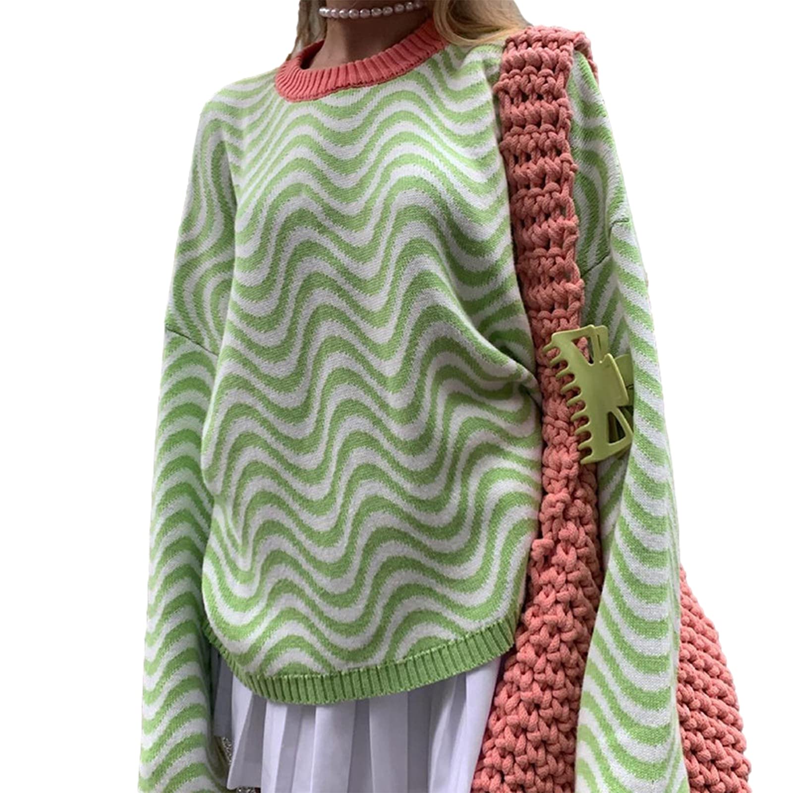 Women's Oversized Knit Sweater - Long Sleeve Pullover Top for Winter | Flame Couple Matching Sweatshirt for Him & Her | Cozy Cold Weather Outfit for Date Nights & Holiday Gatherings